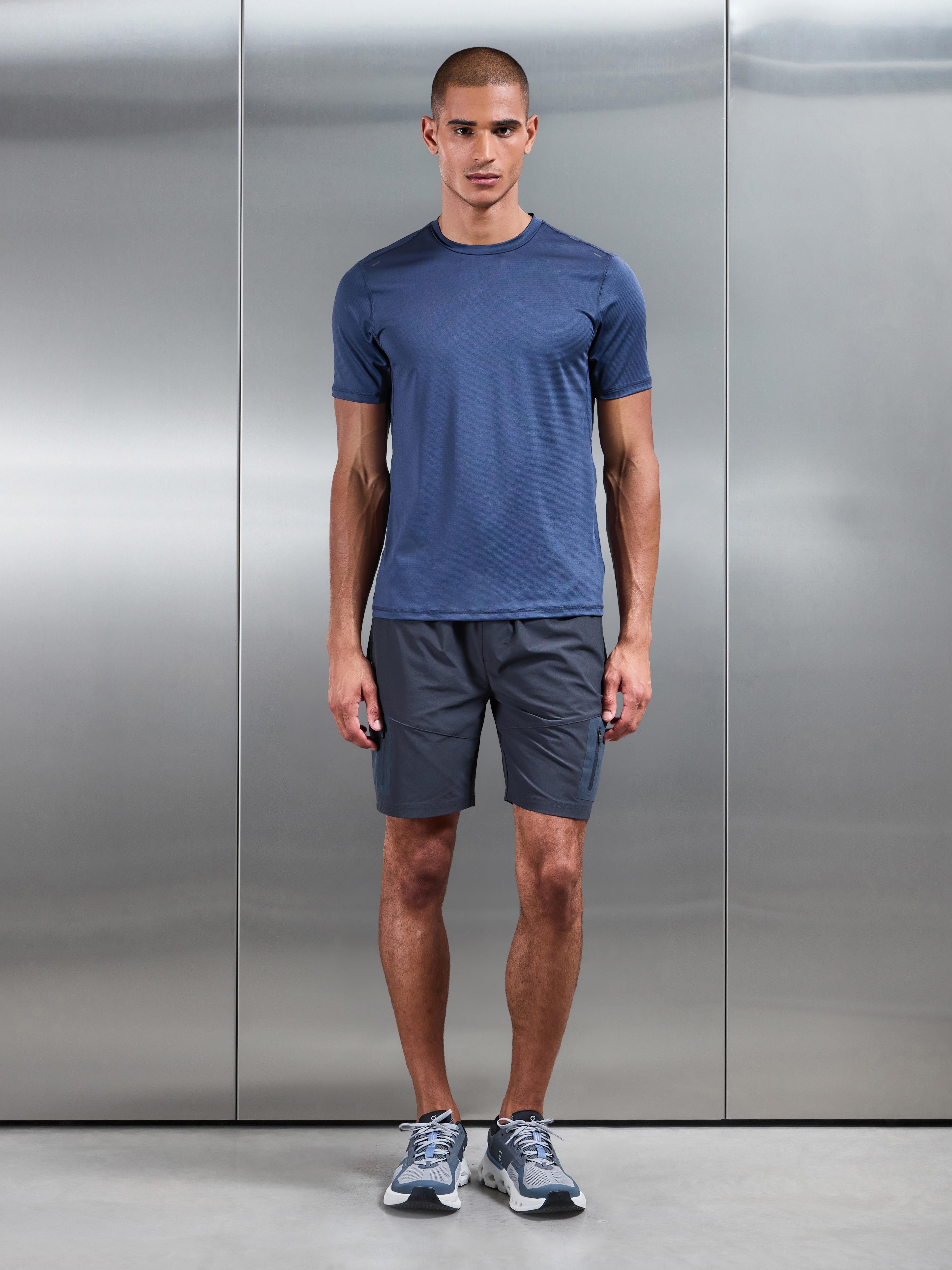 Mens Utility Trail Cargo Short in Slate Blue
