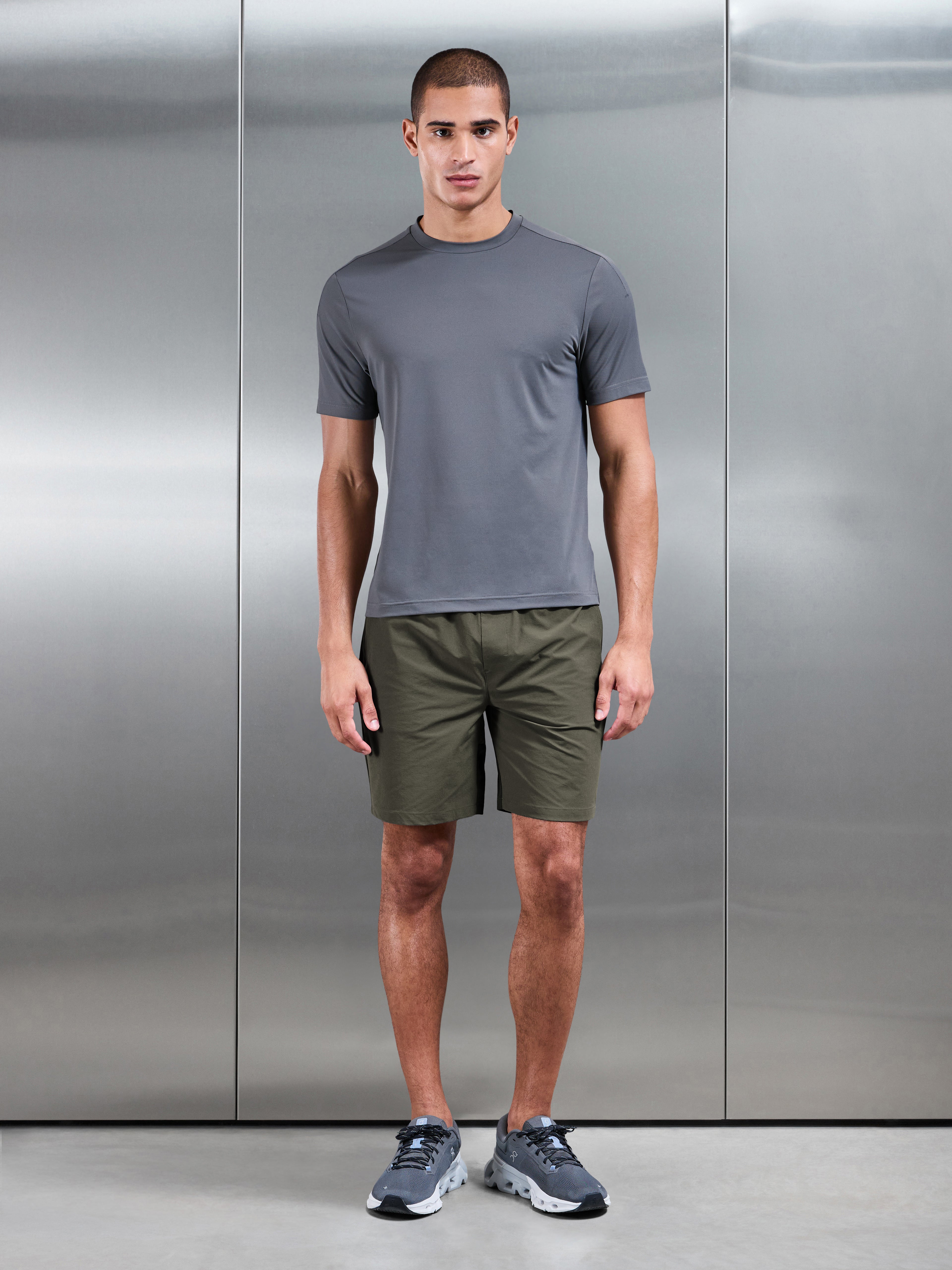 Mens Utility Trail Short in Olive Grey