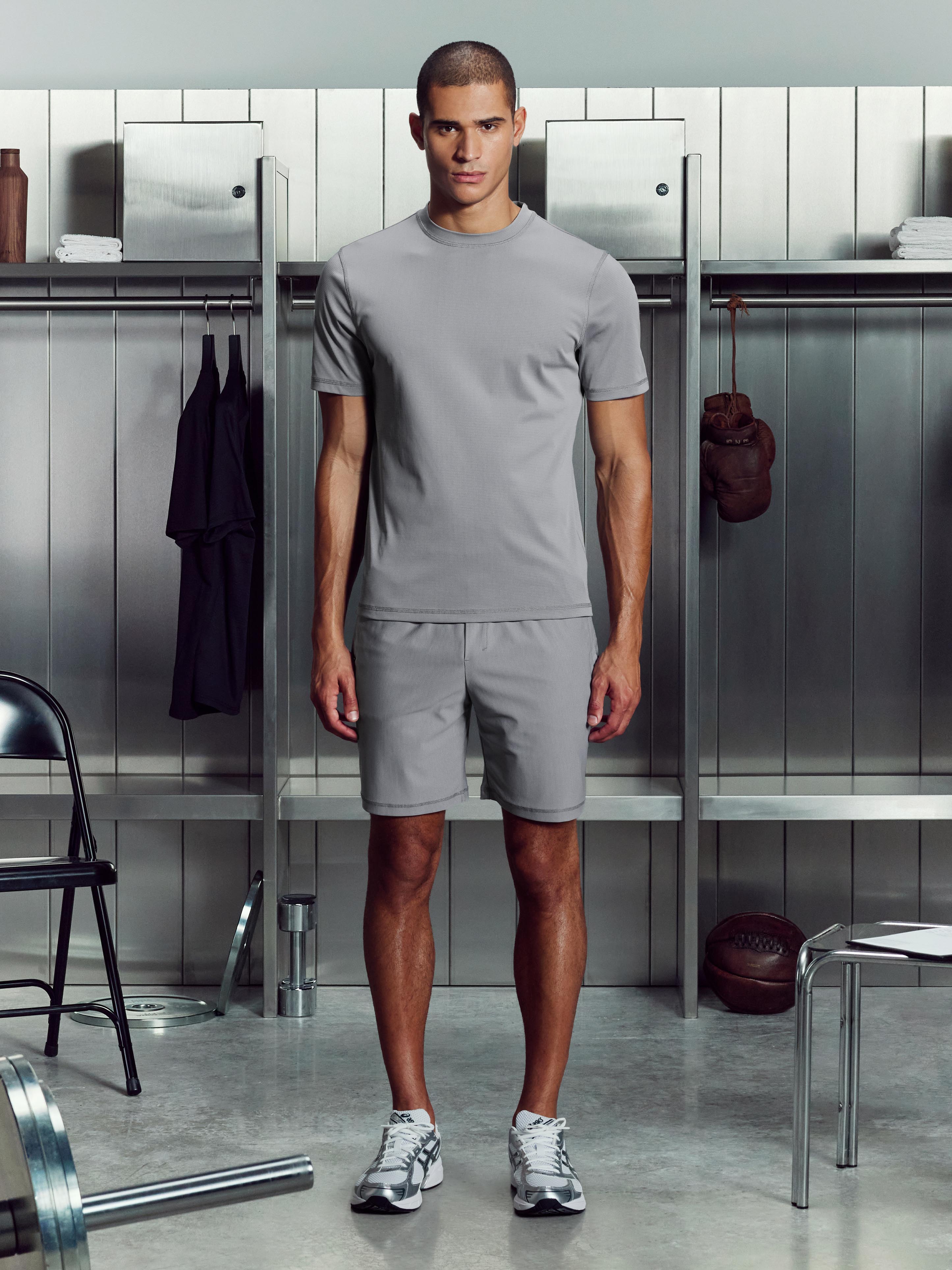 Mens Warp Knitted Short in Grey