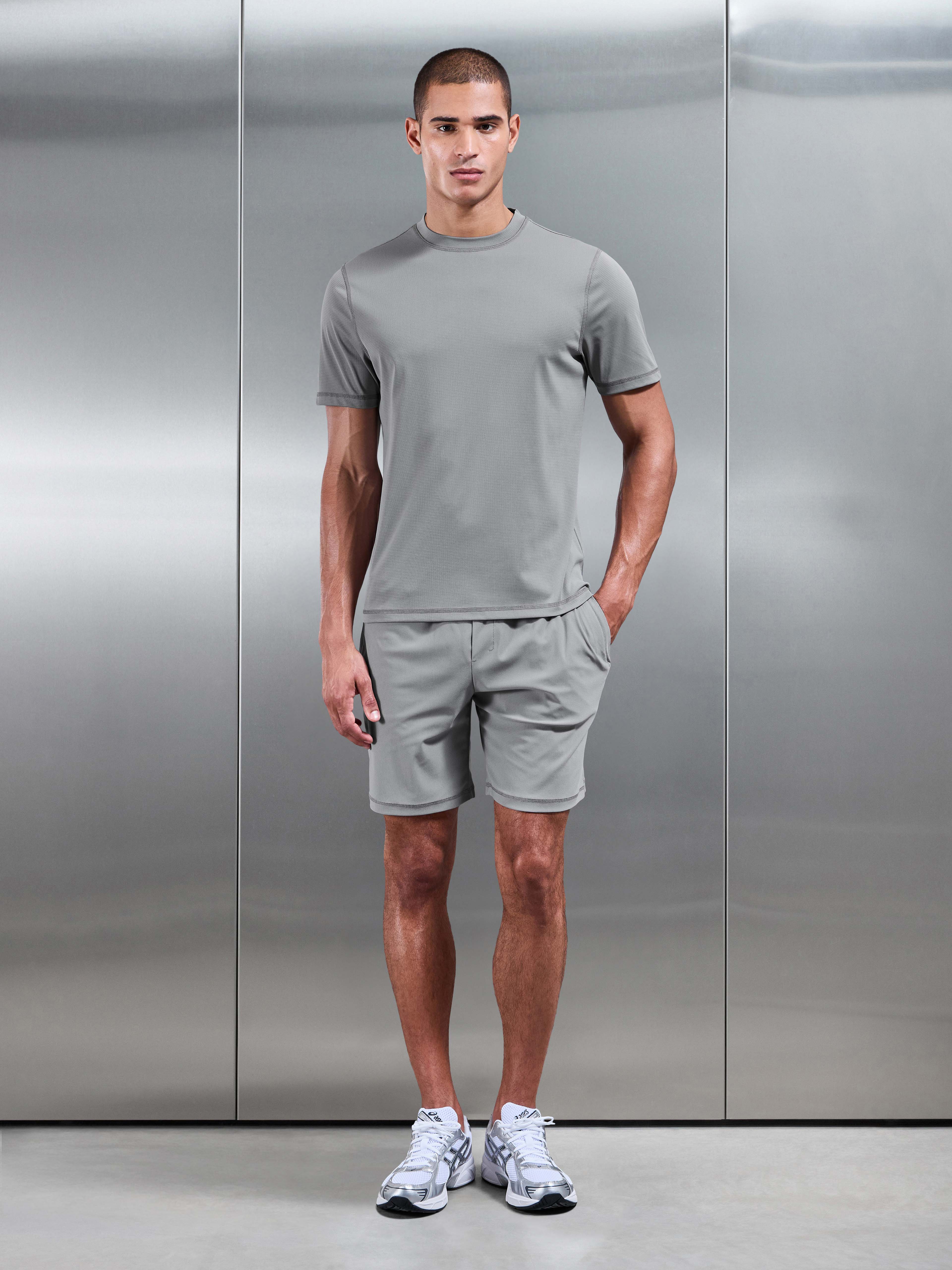 Mens Warp Knitted Short in Grey