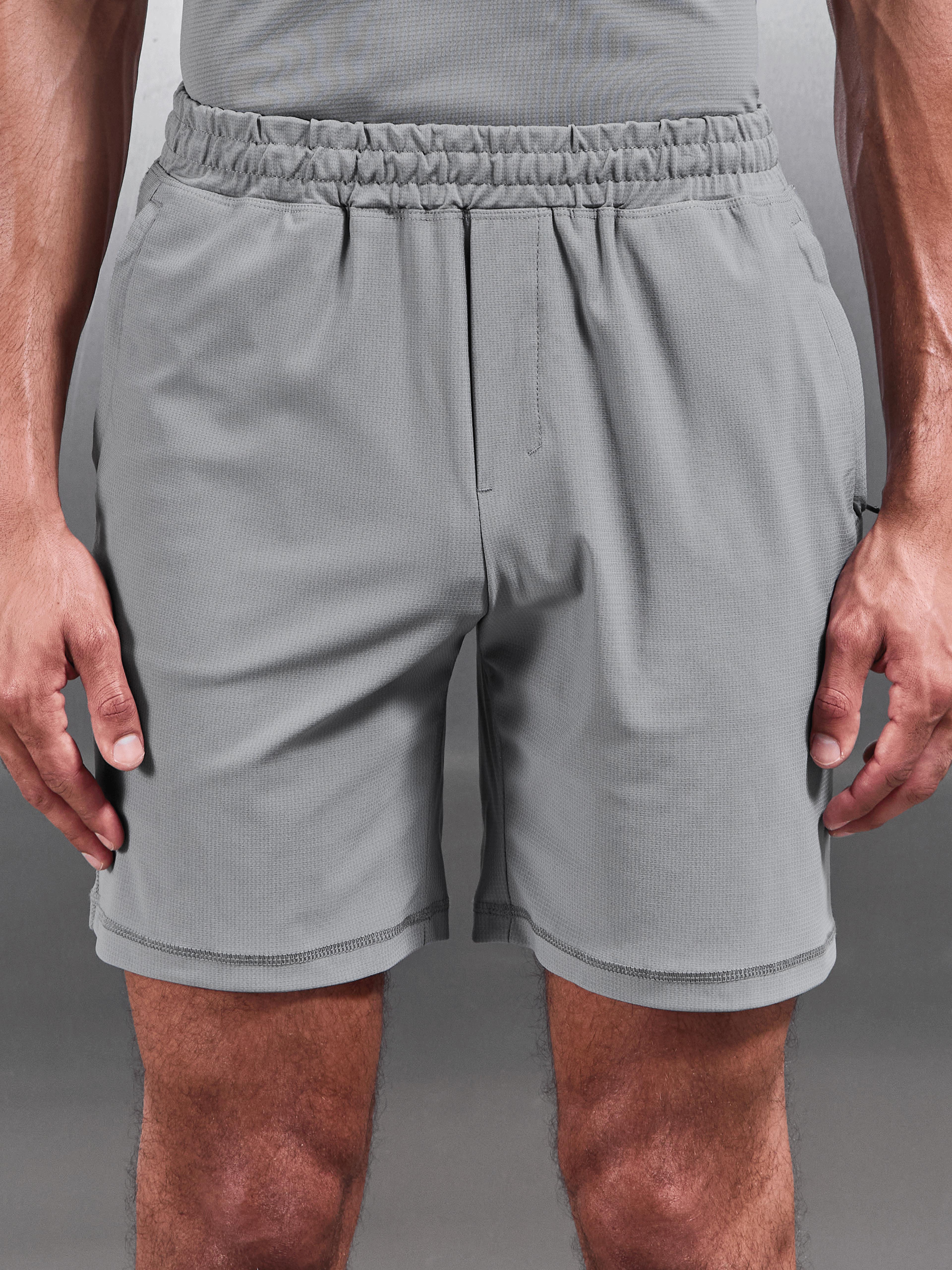 Mens Warp Knitted Short in Grey