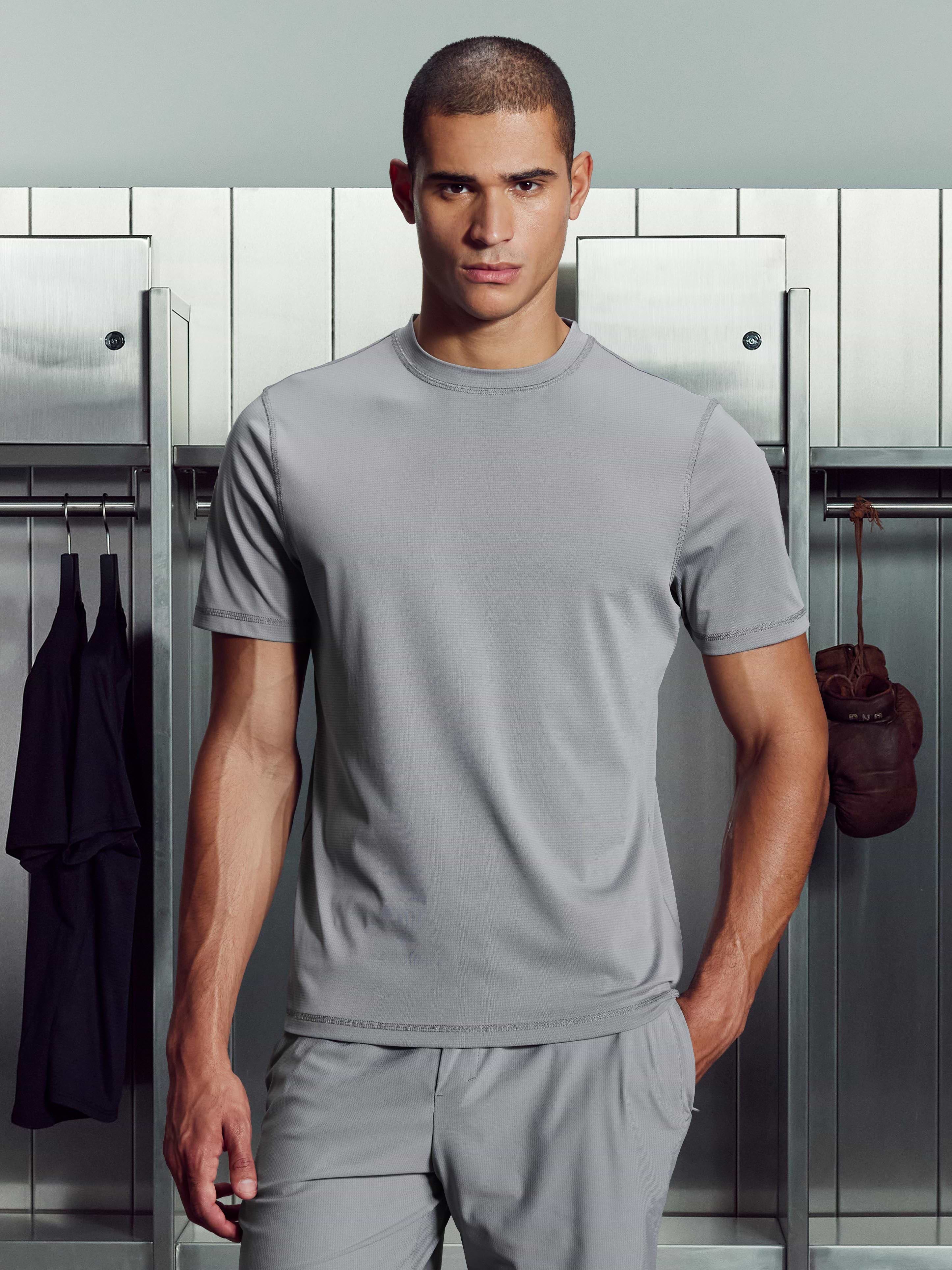 Warp Knitted T-Shirt in Grey