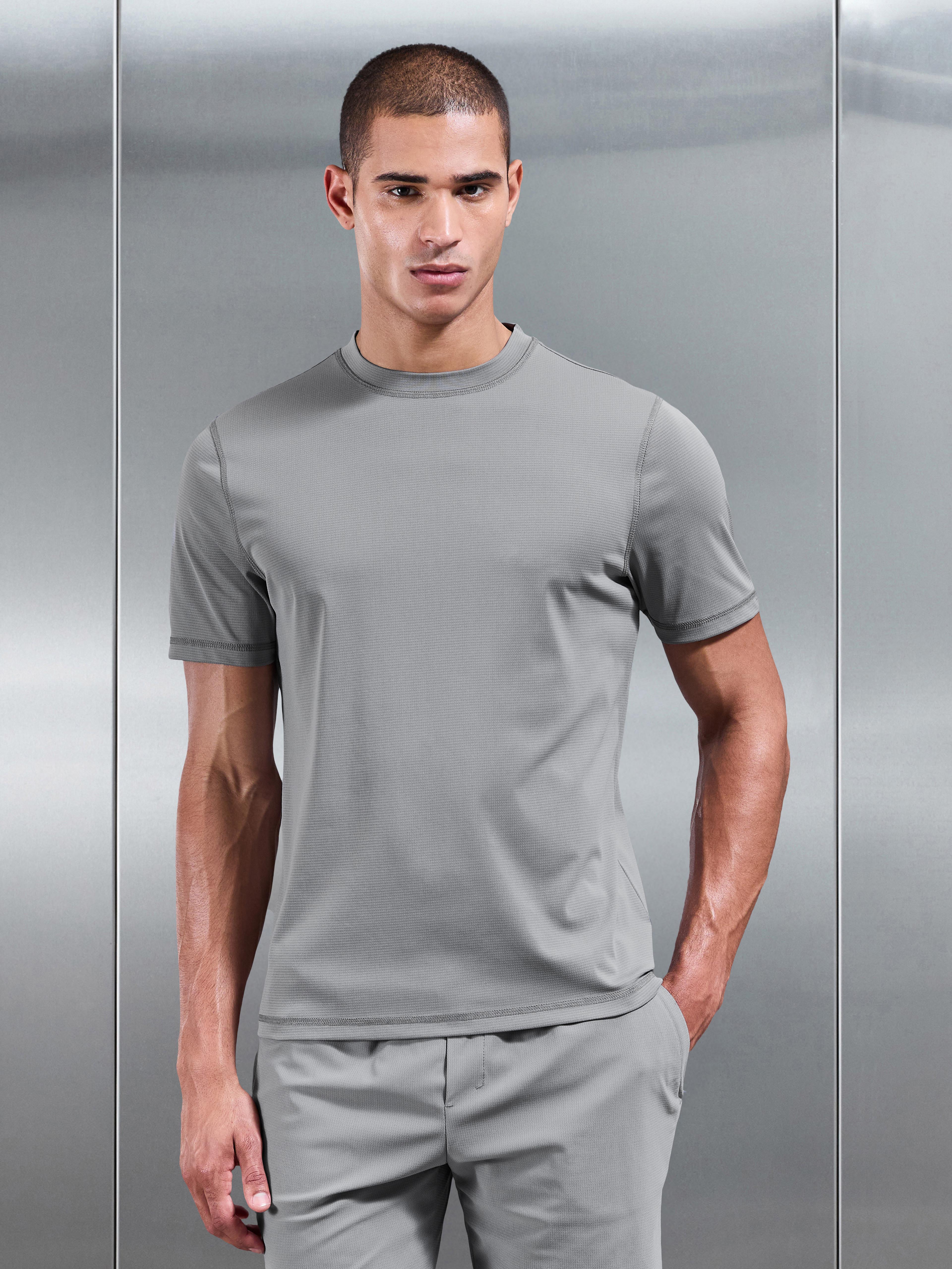 Warp Knitted T-Shirt in Grey