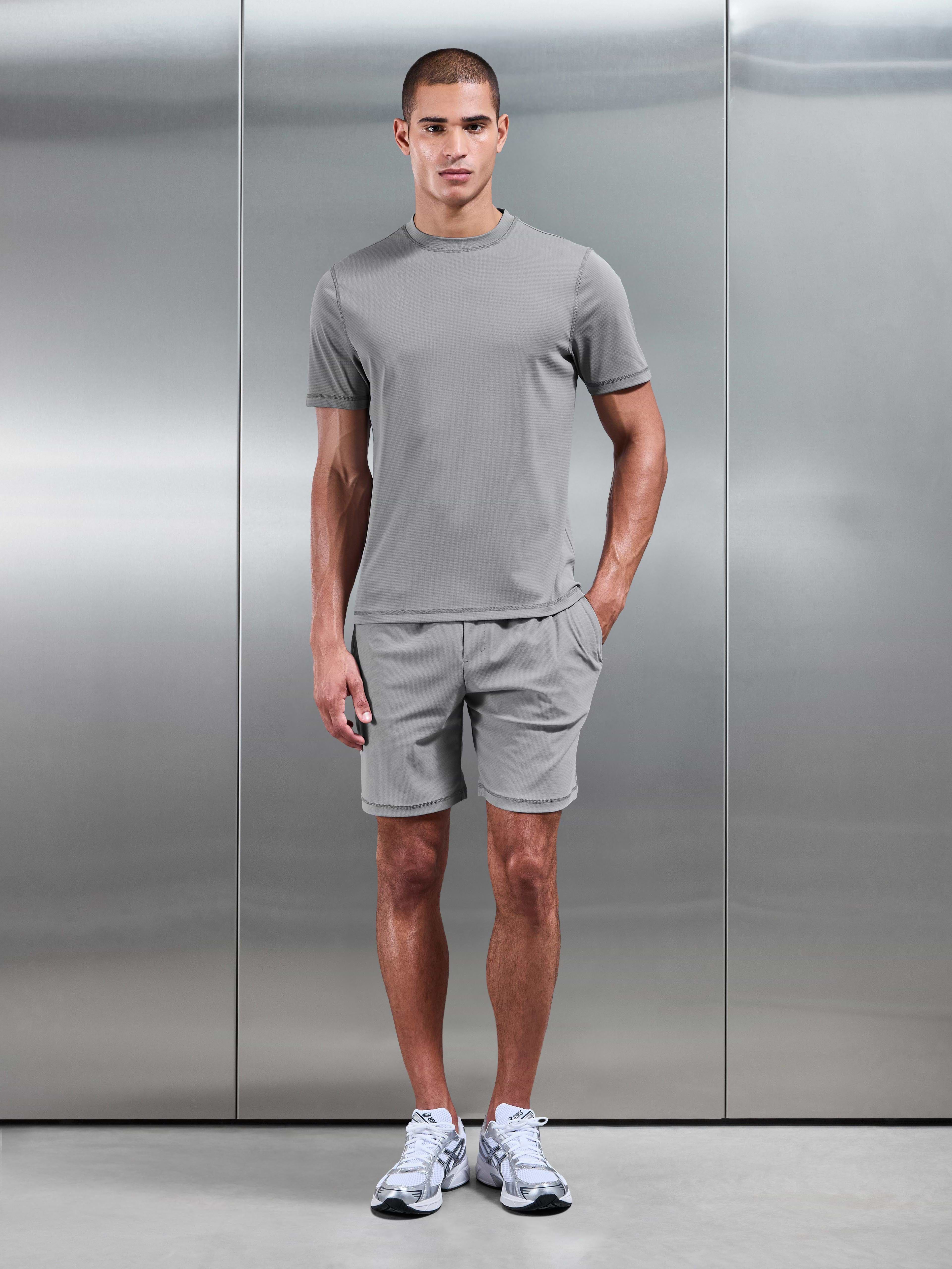 Warp Knitted T-Shirt in Grey