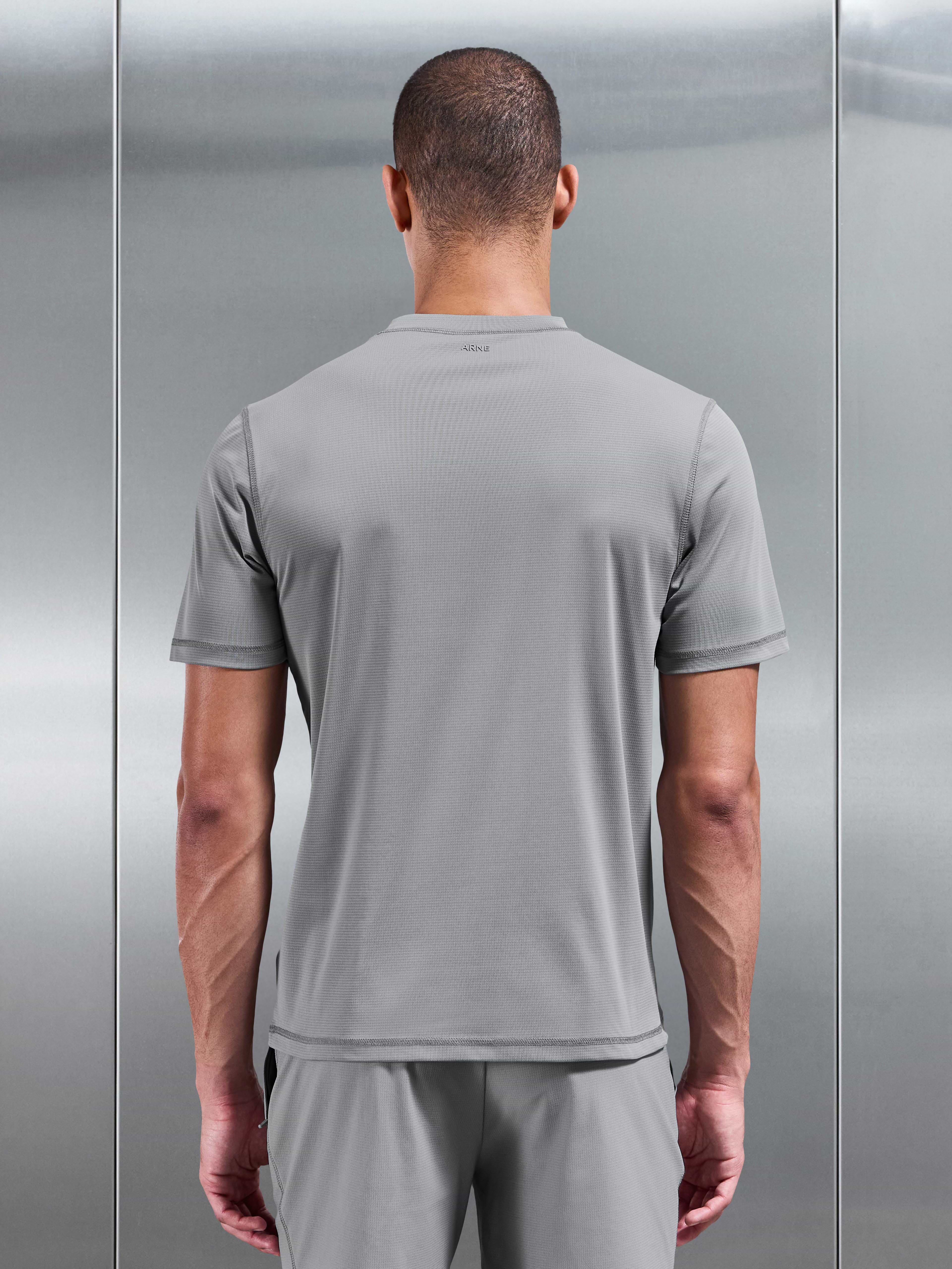 Warp Knitted T-Shirt in Grey