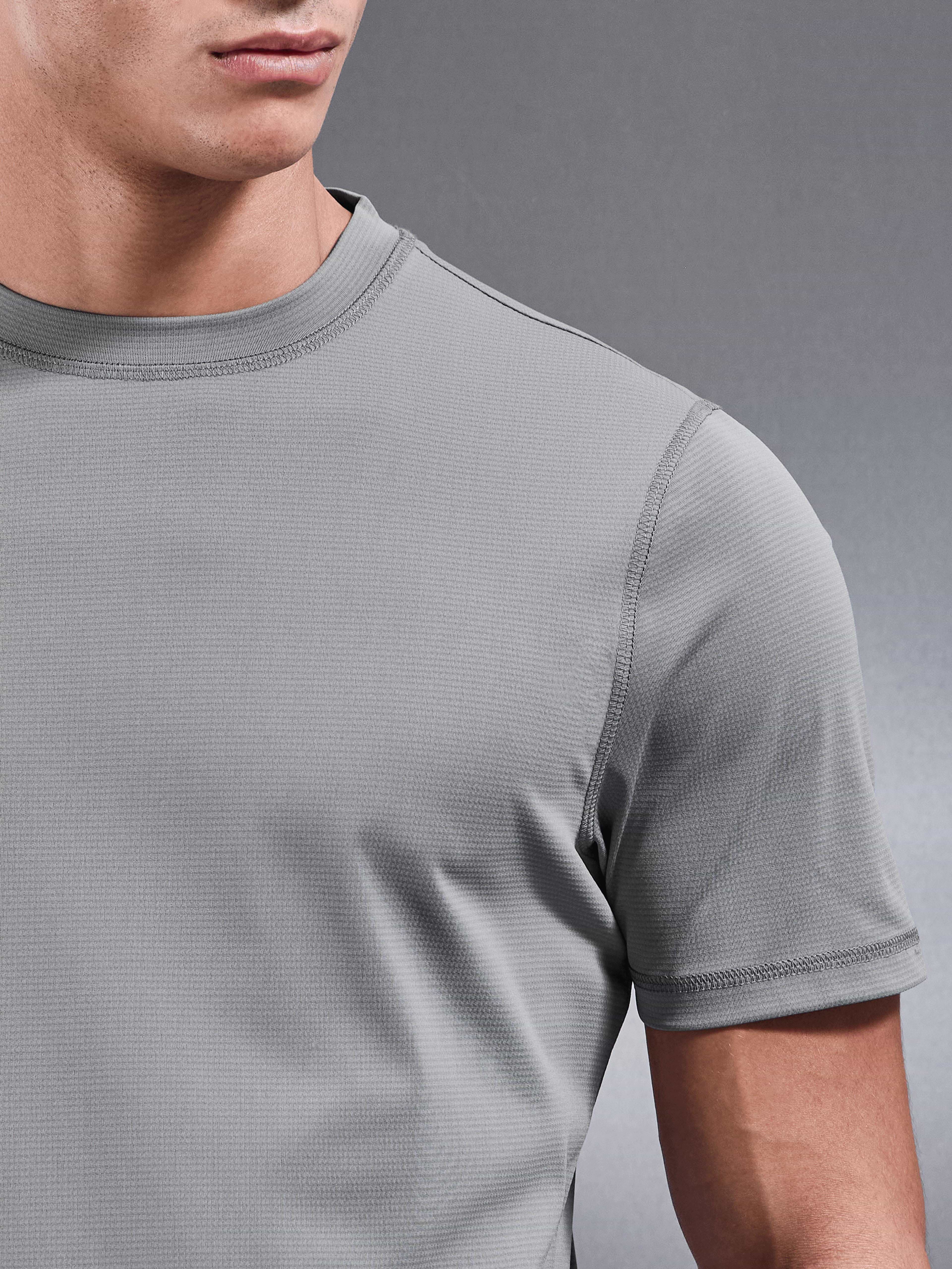 Warp Knitted T-Shirt in Grey