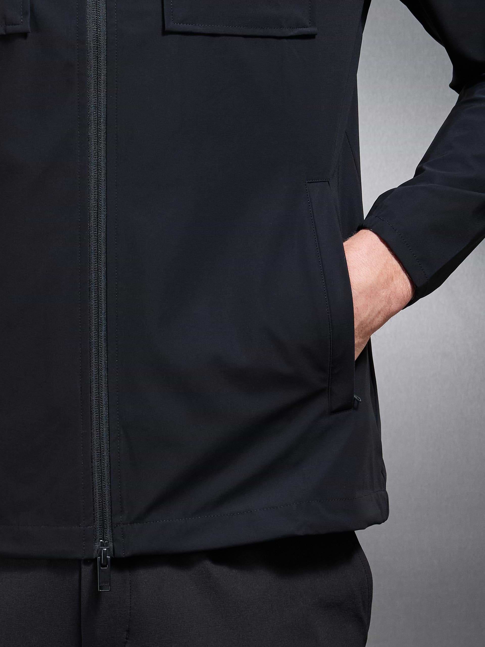 Water Repellent Cargo Jacket in Black