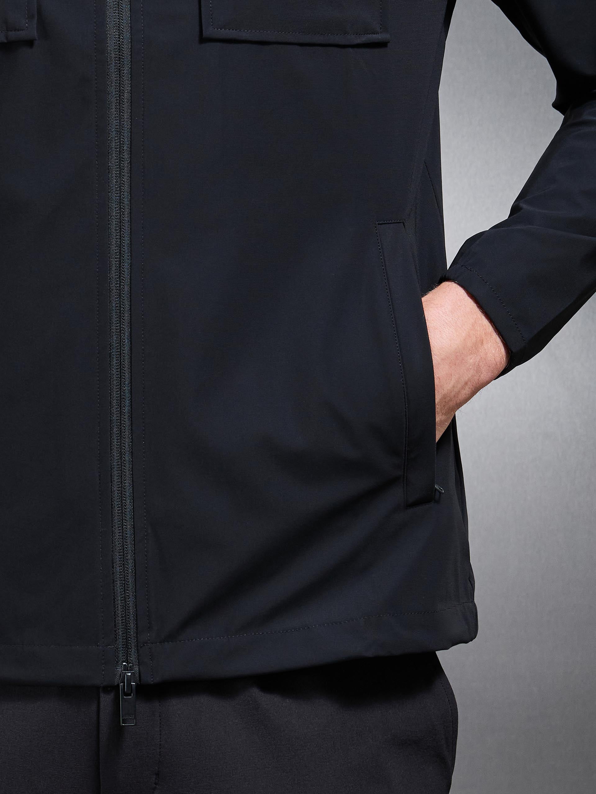 Mens Water Repellent Cargo Jacket in Black