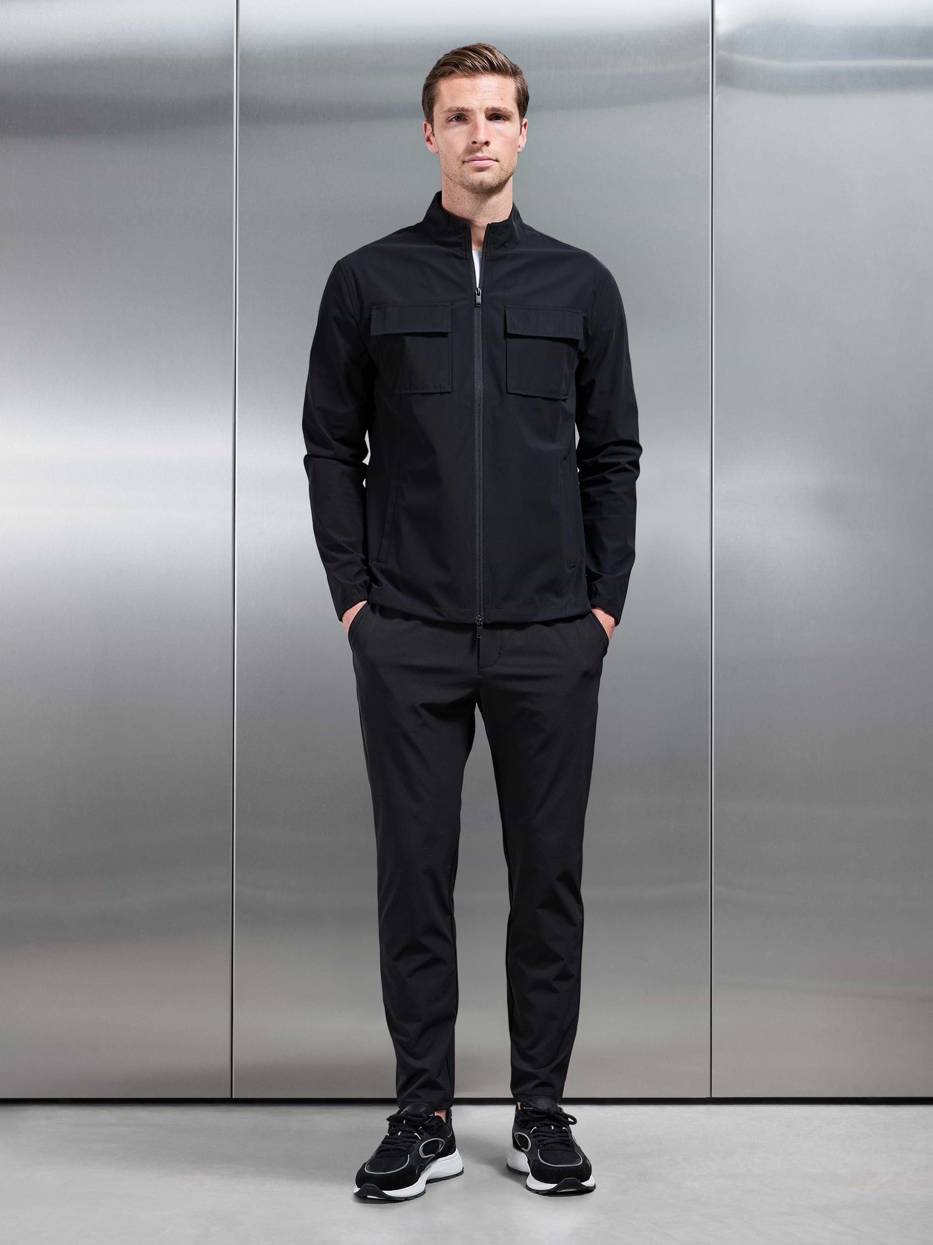Water Repellent Cargo Jacket in Black