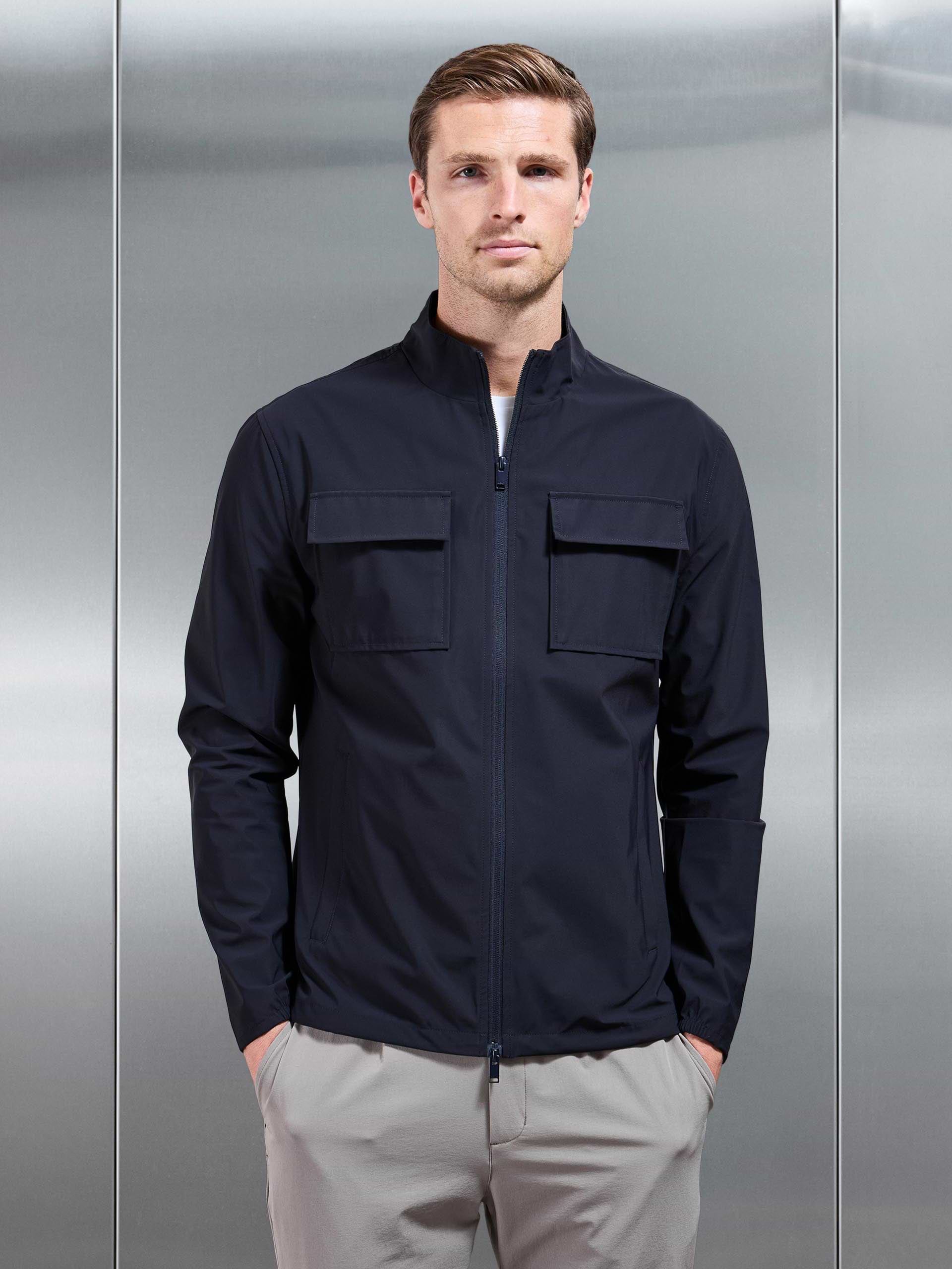 Water Repellent Cargo Jacket in Navy
