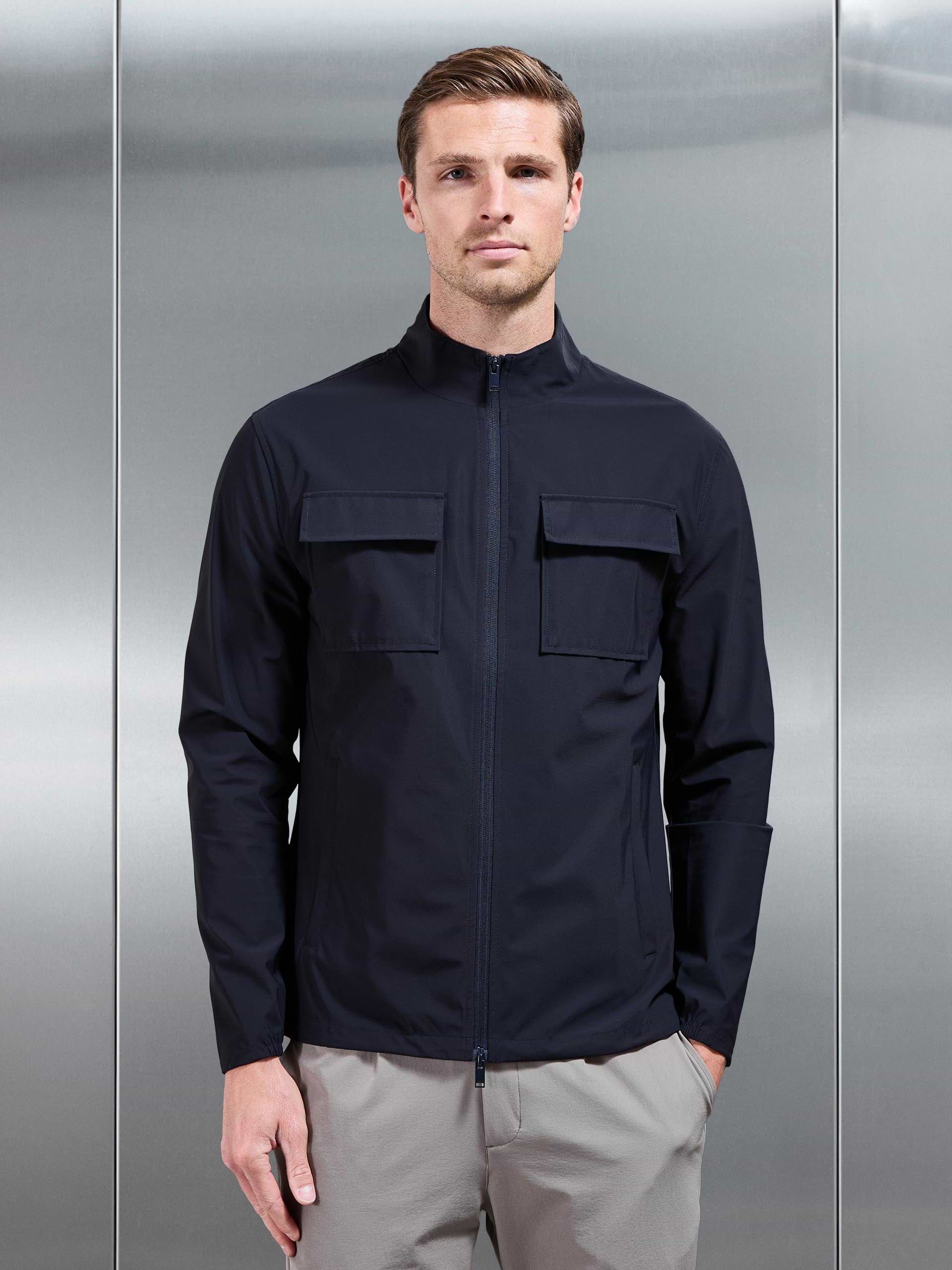 Water Repellent Cargo Jacket in Navy