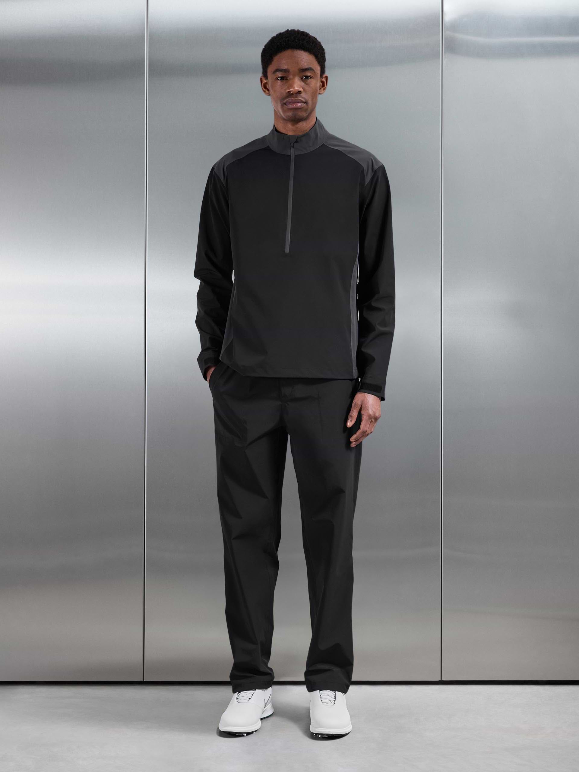 Waterproof Golf Colour Block Half Zip in Black