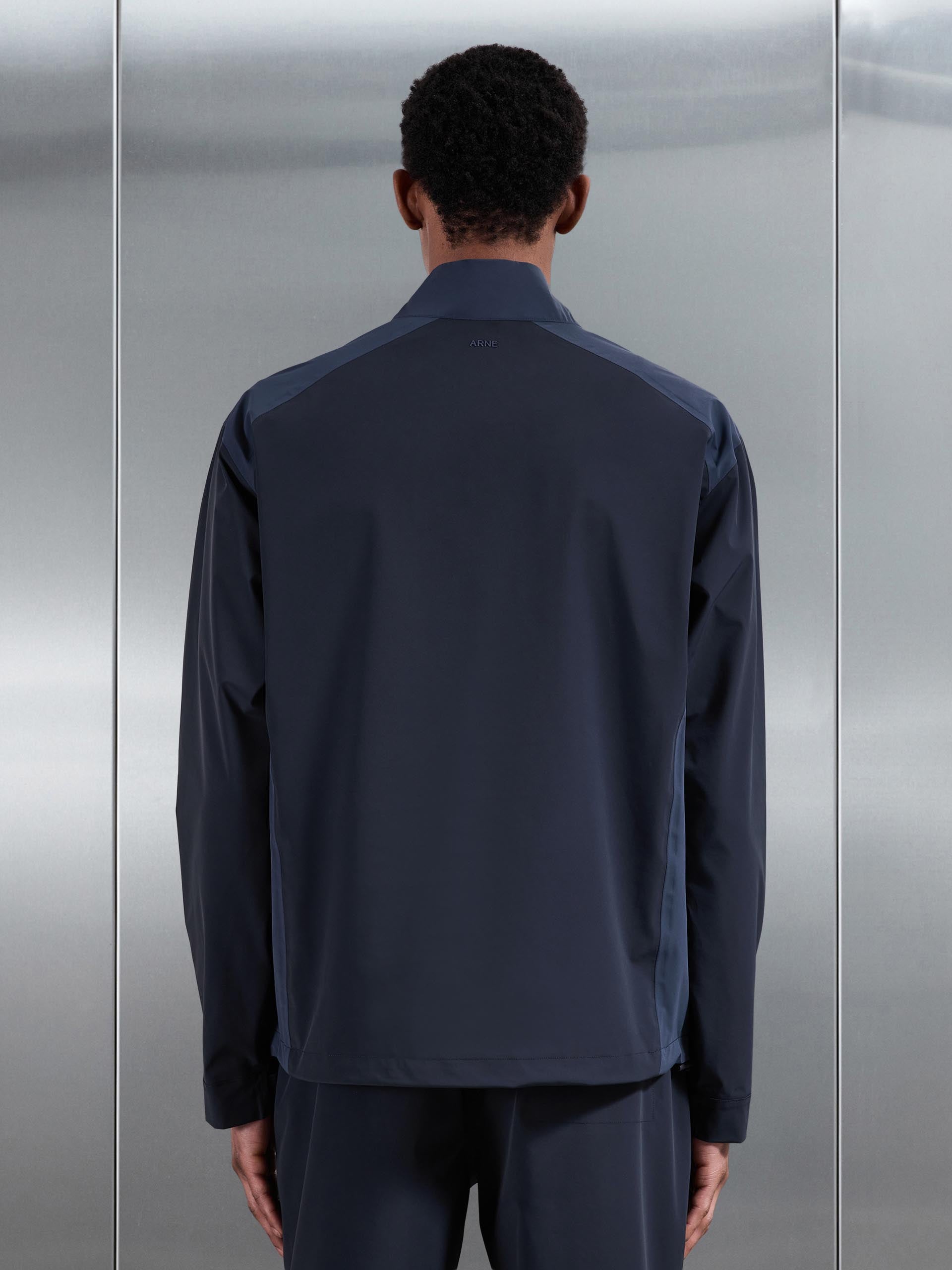 Mens Waterproof Golf Colour Block Half Zip in Navy