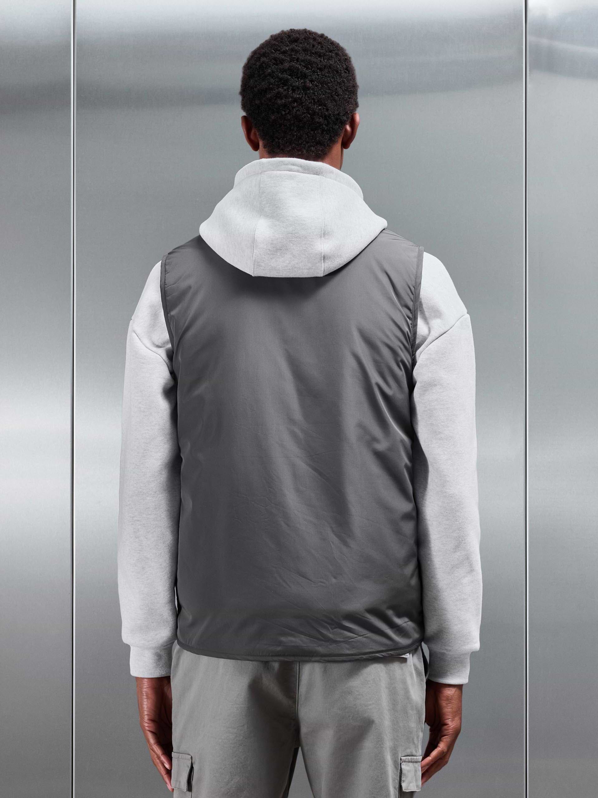 Zip Through Padded Vest in Grey