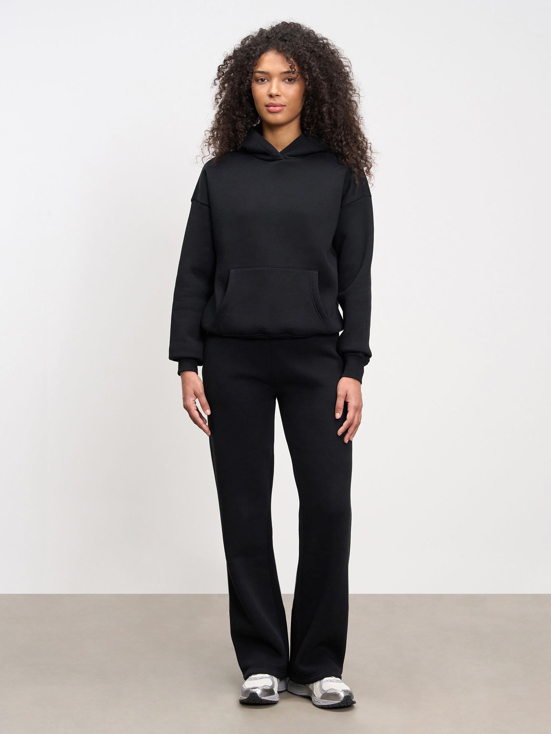 Womens Neoprene Hoodie in Black