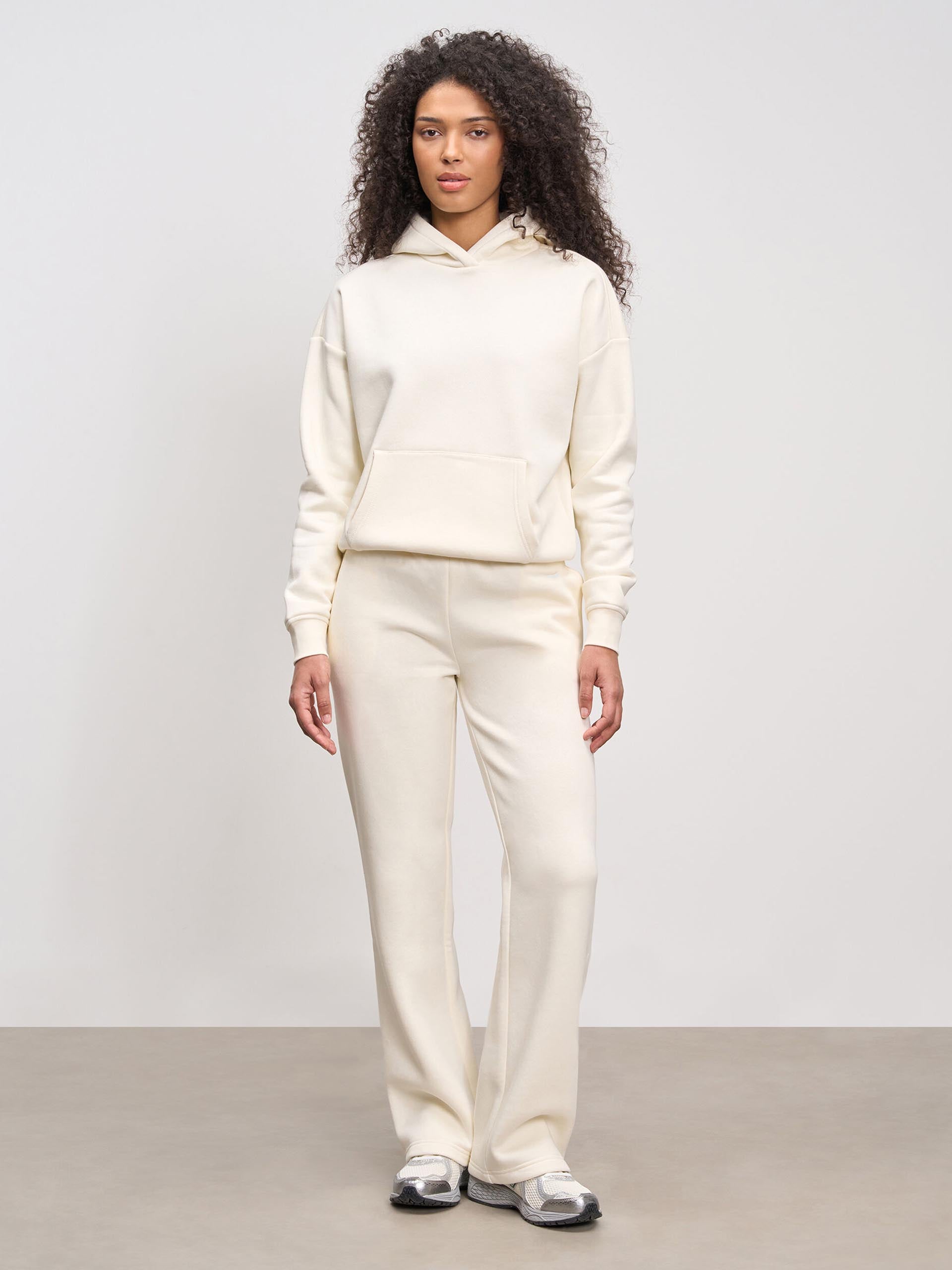 Womens Neoprene Straight Leg Jogger in Ecru