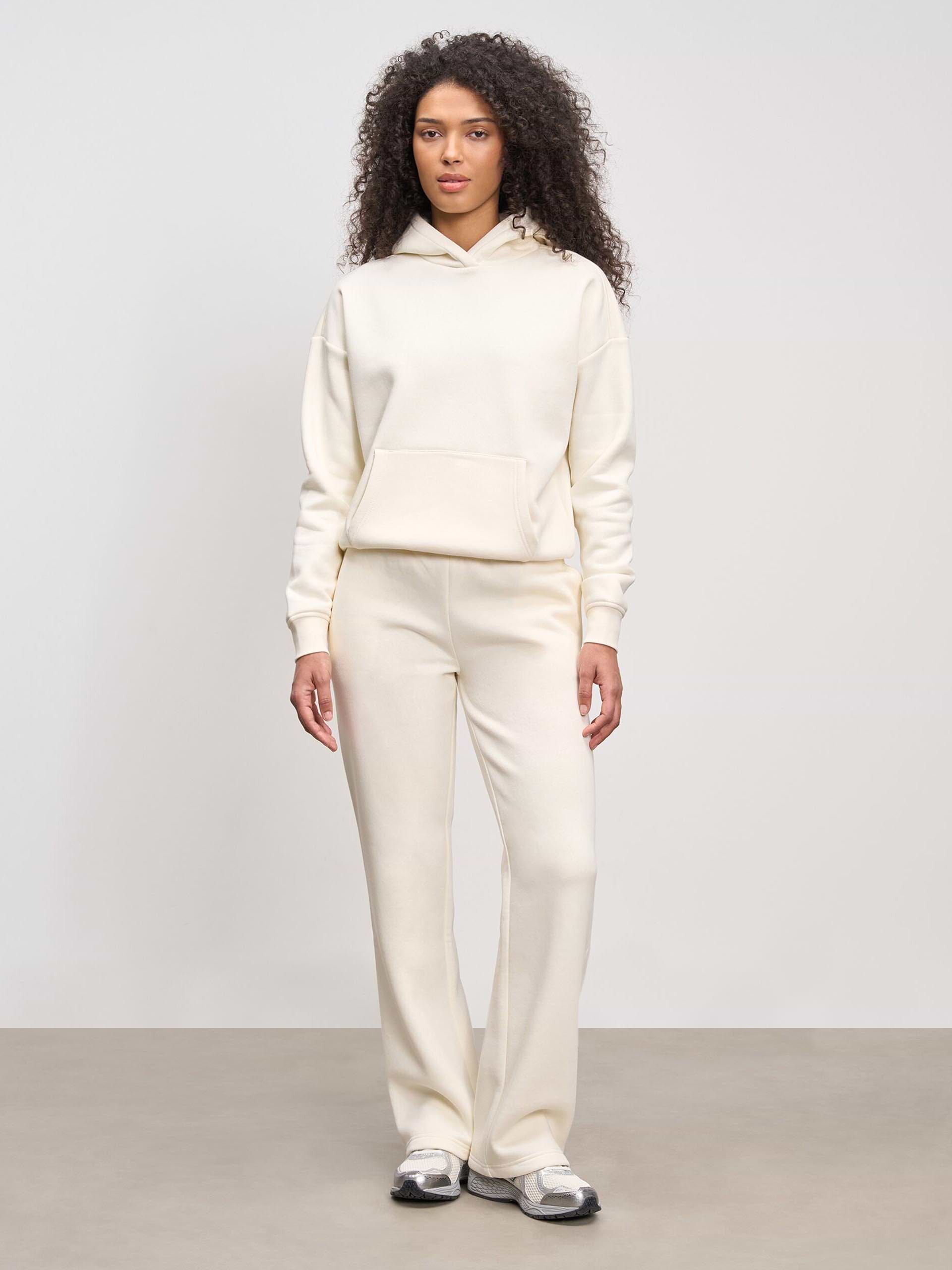 Womens Neoprene Hoodie in Ecru