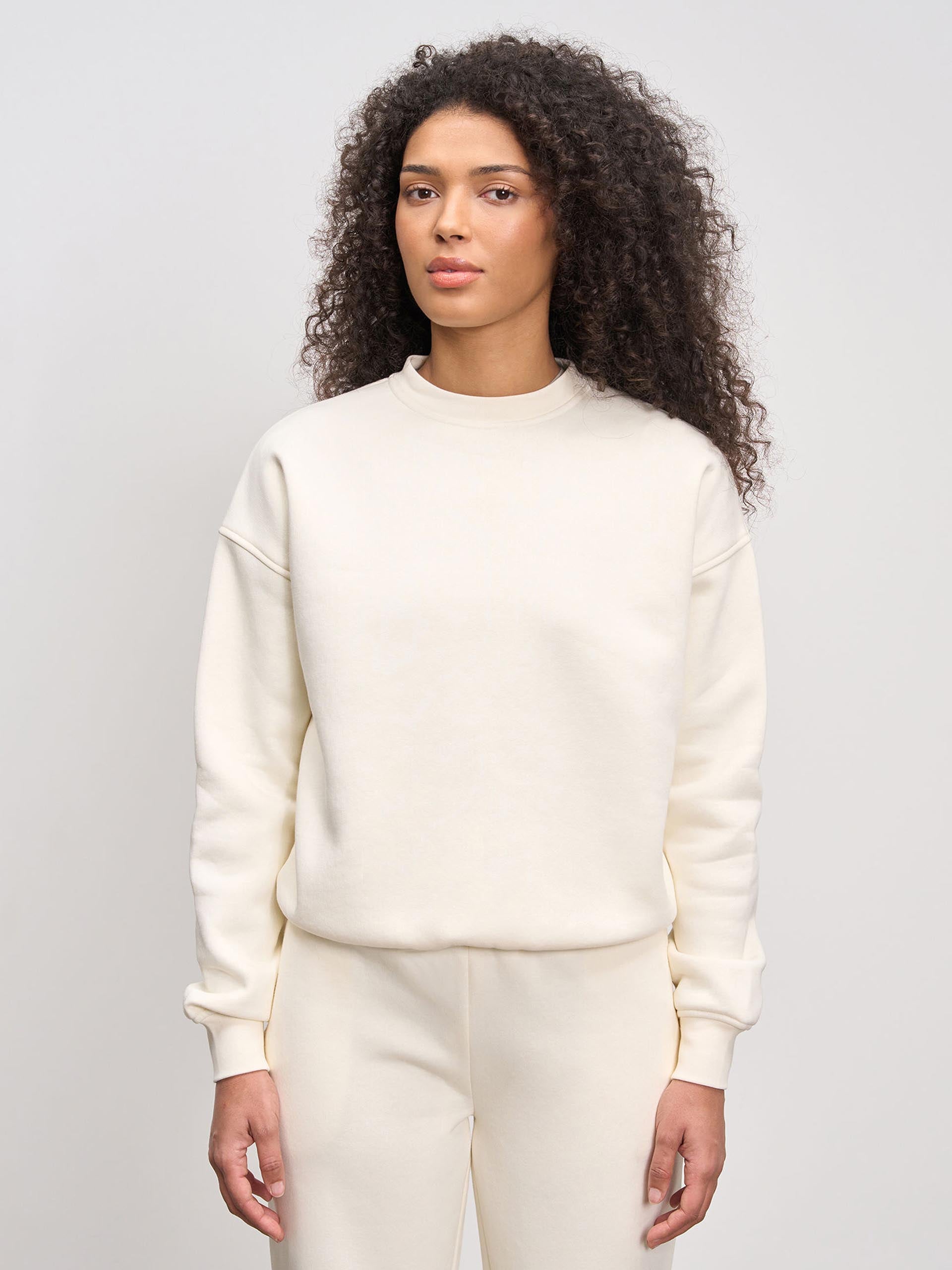Womens Neoprene Sweatshirt in Ecru
