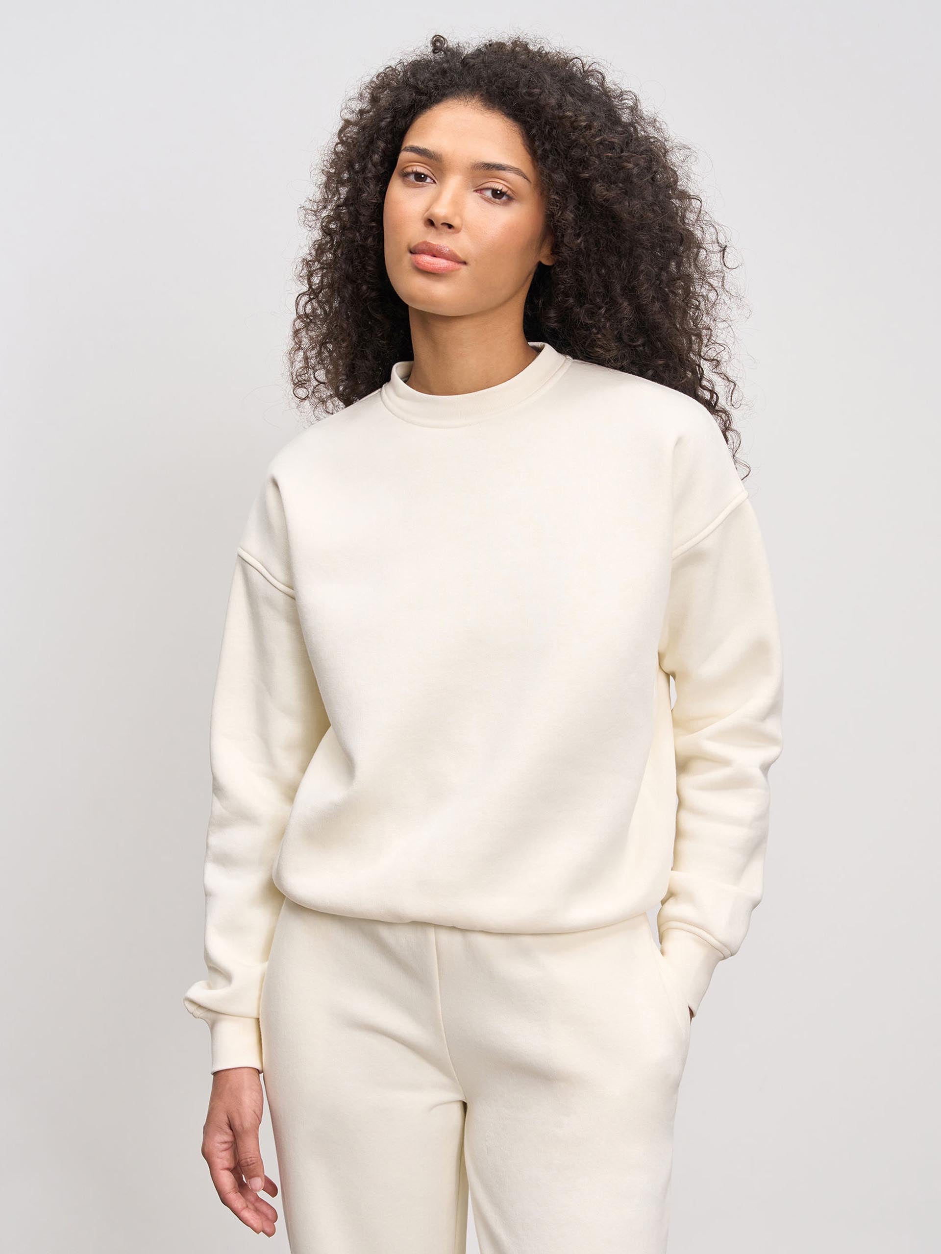 Womens Neoprene Sweatshirt in Ecru