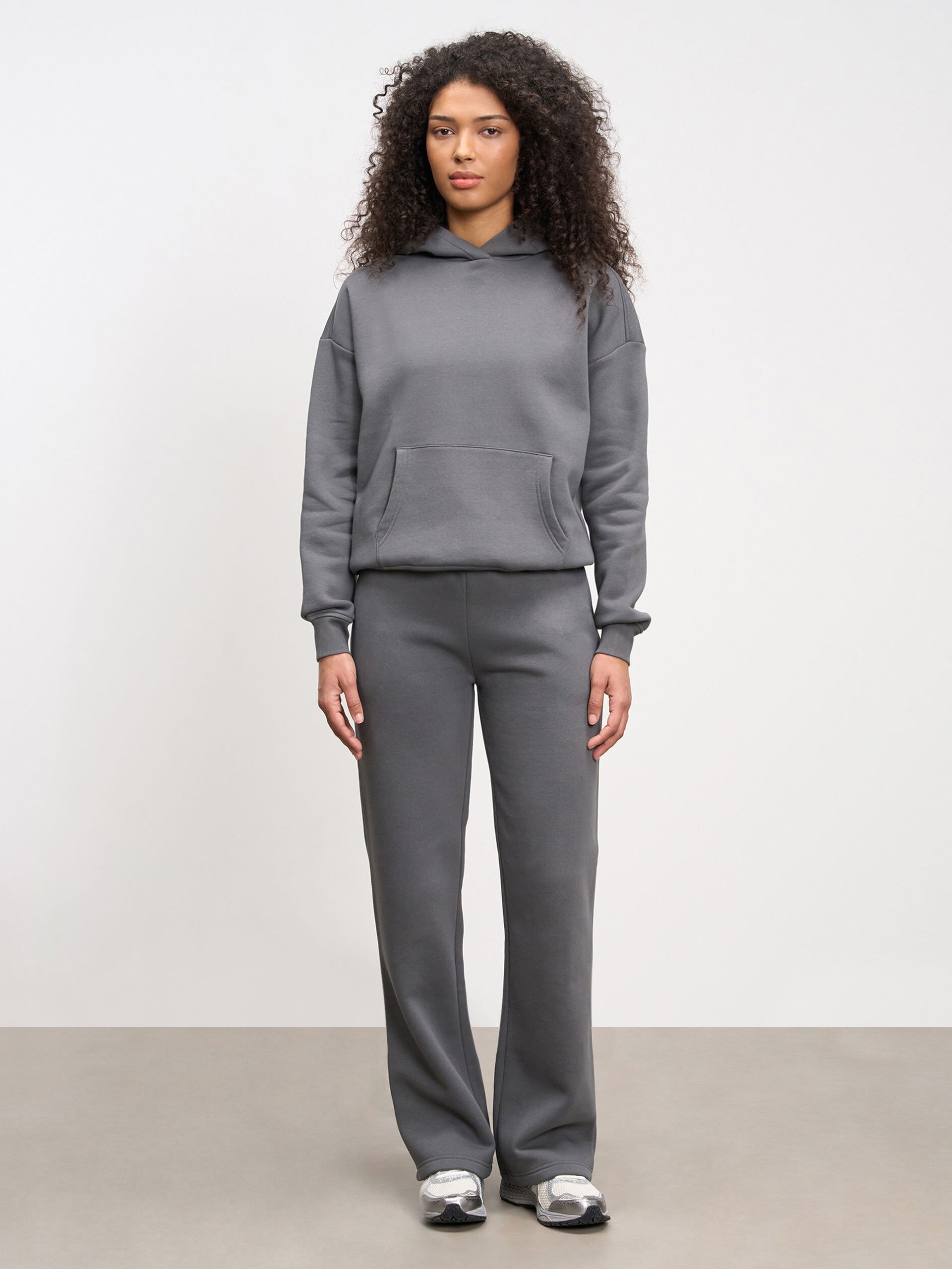 Womens Neoprene Straight Leg Jogger in Grey