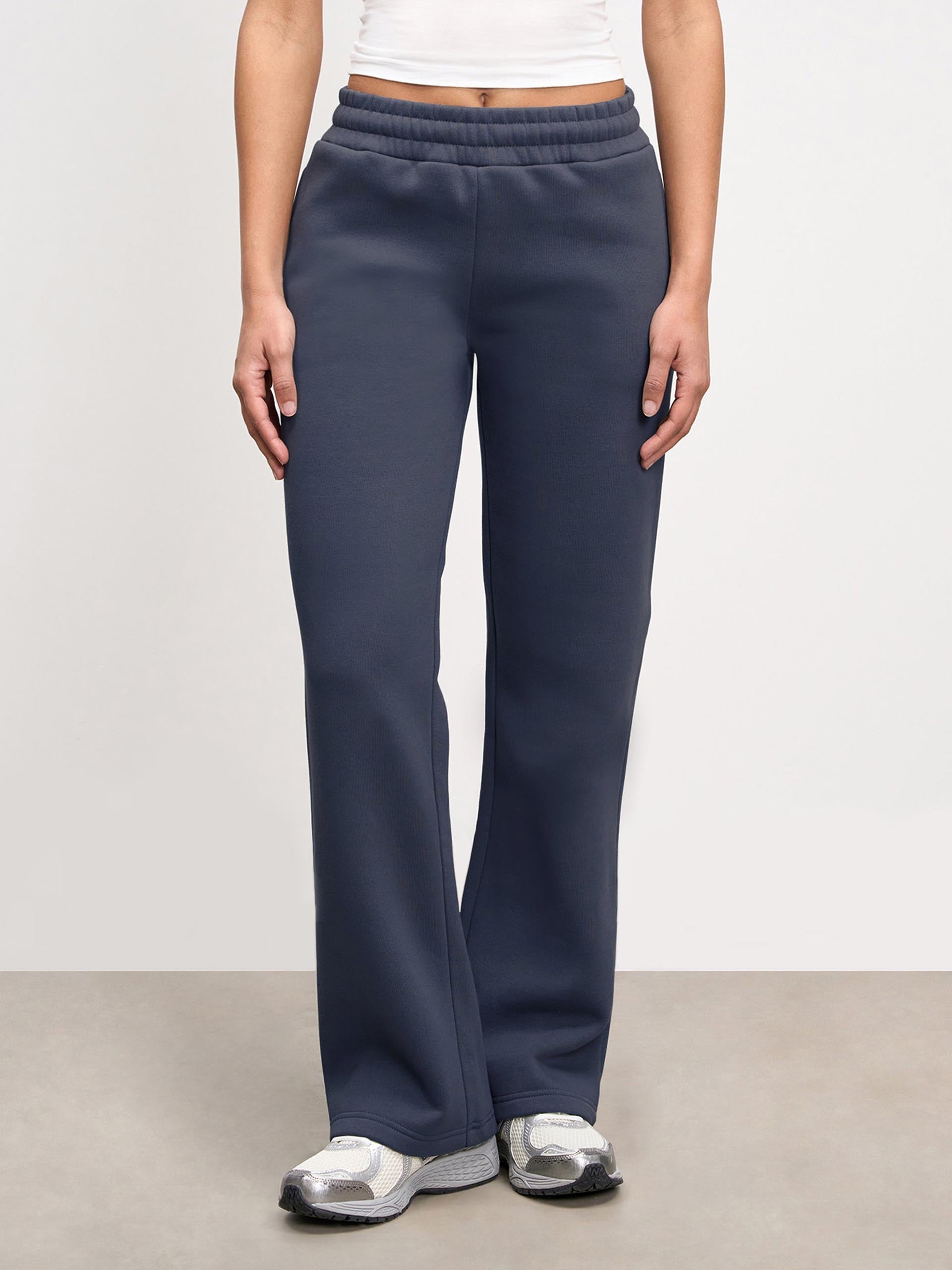 Womens Neoprene Straight Leg Jogger in Slate Blue