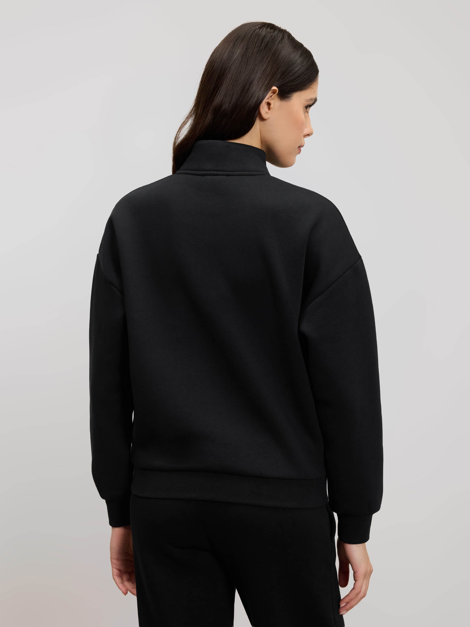 Womens Neoprene Half Zip in Black