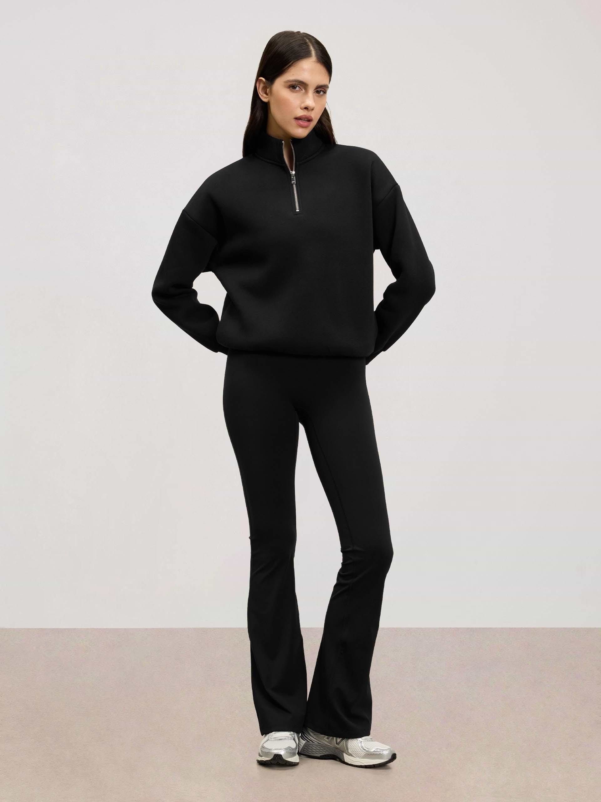 Womens Neoprene Half Zip in Black