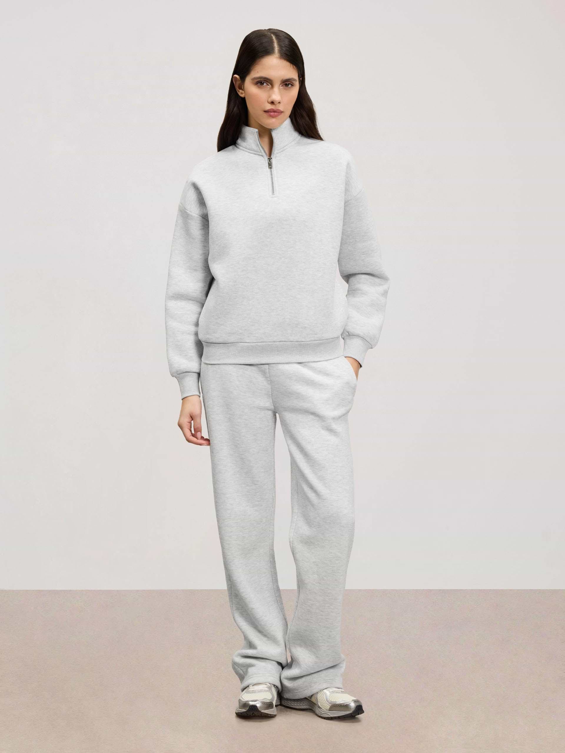 Womens Neoprene Half Zip in Marl Grey