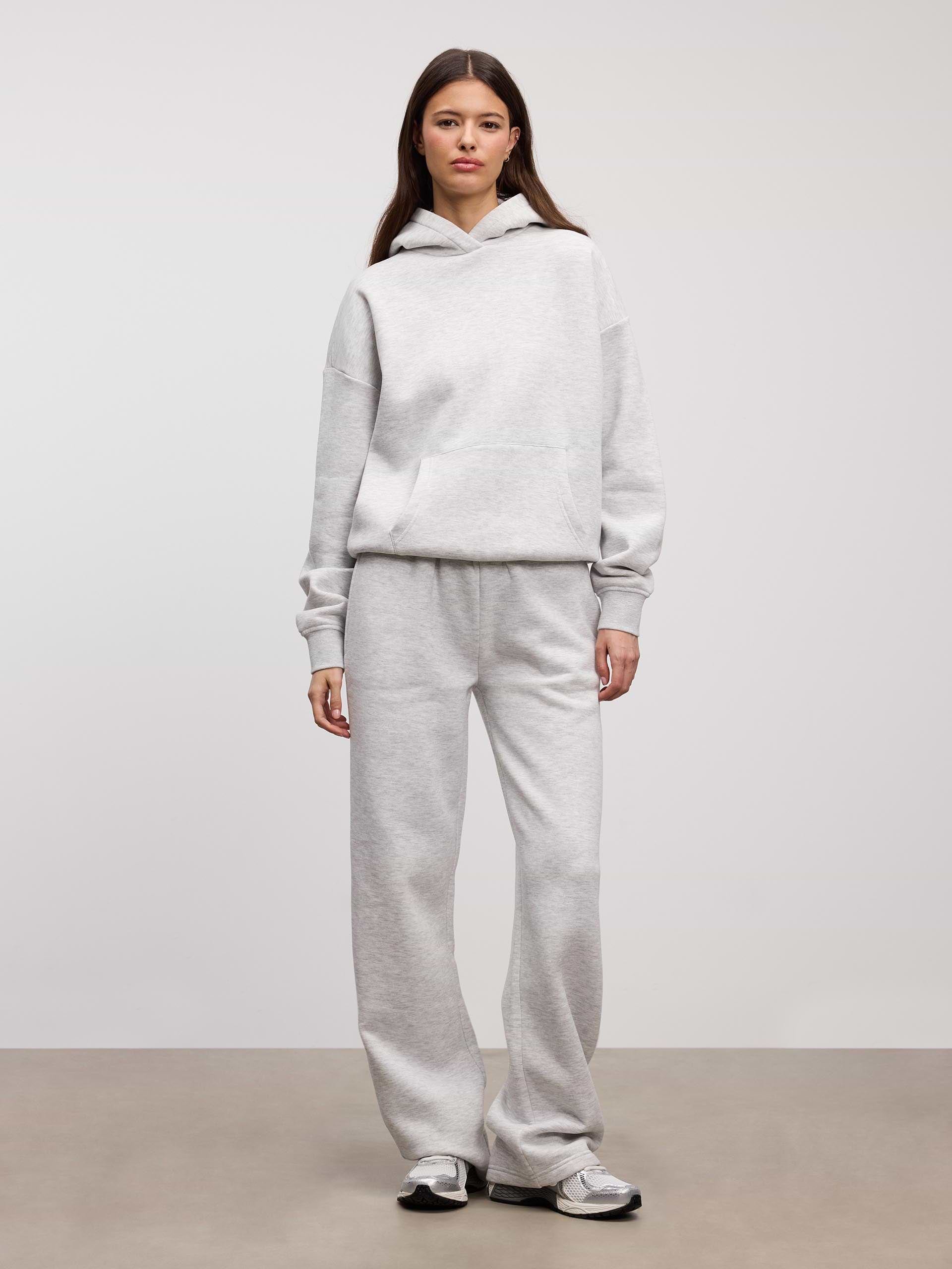 Womens Neoprene Straight Leg Jogger in Marl Grey