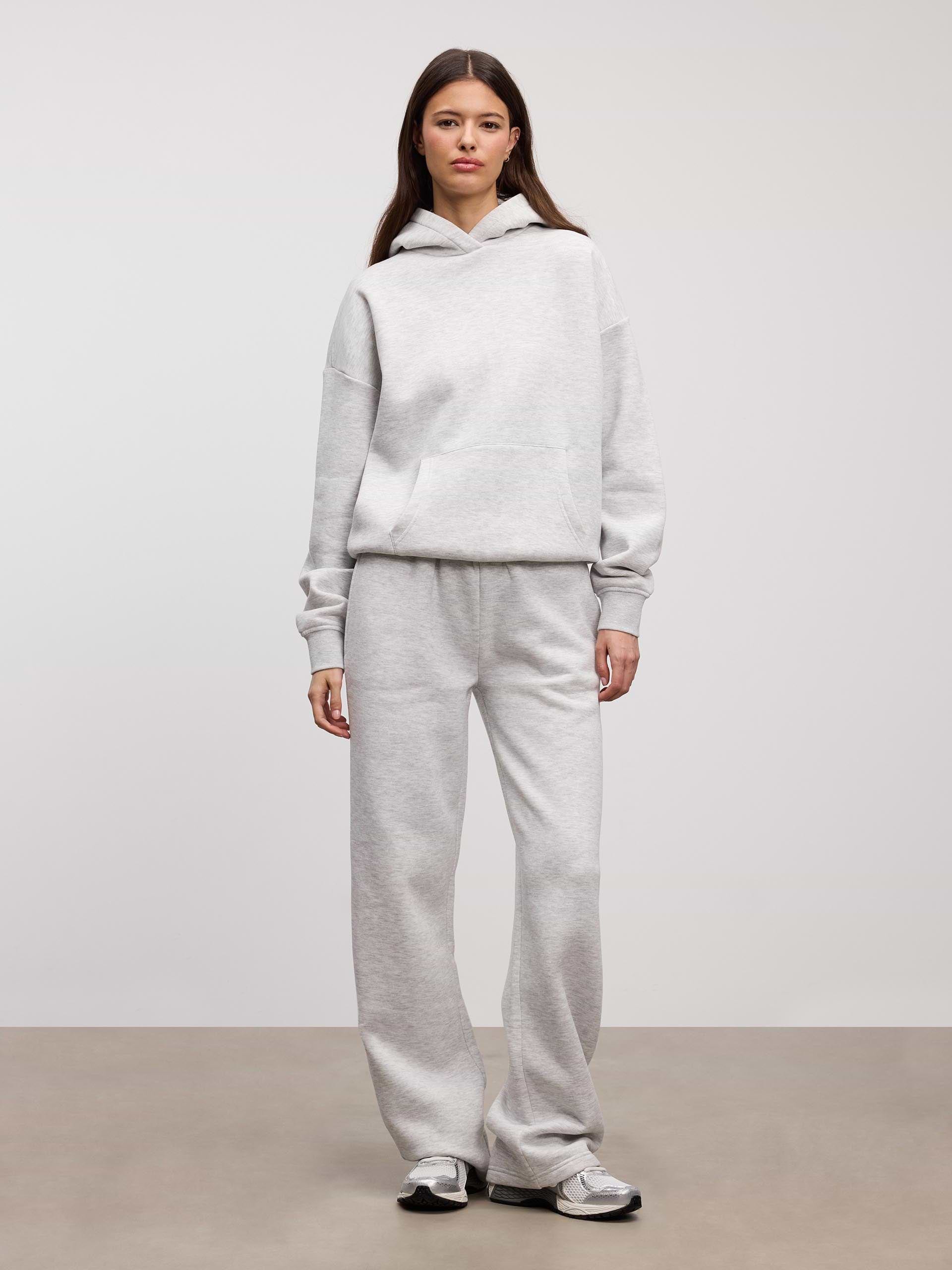 Womens Neoprene Hoodie in Marl Grey