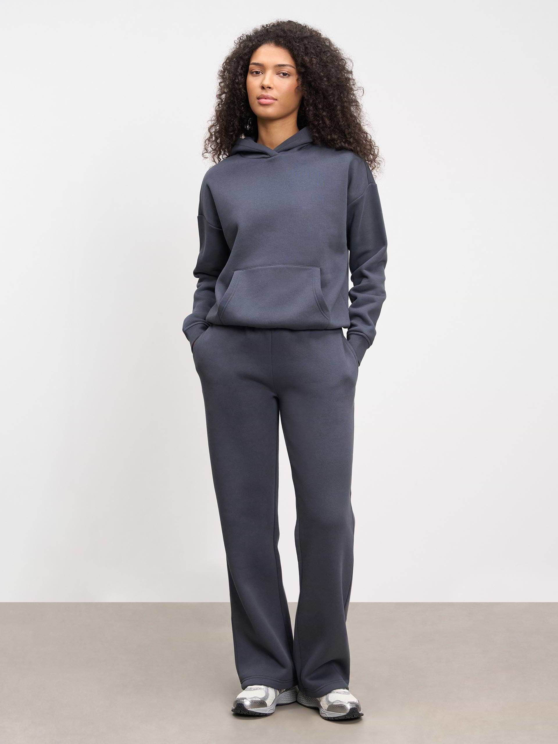 Womens Neoprene Straight Leg Jogger in Slate Blue