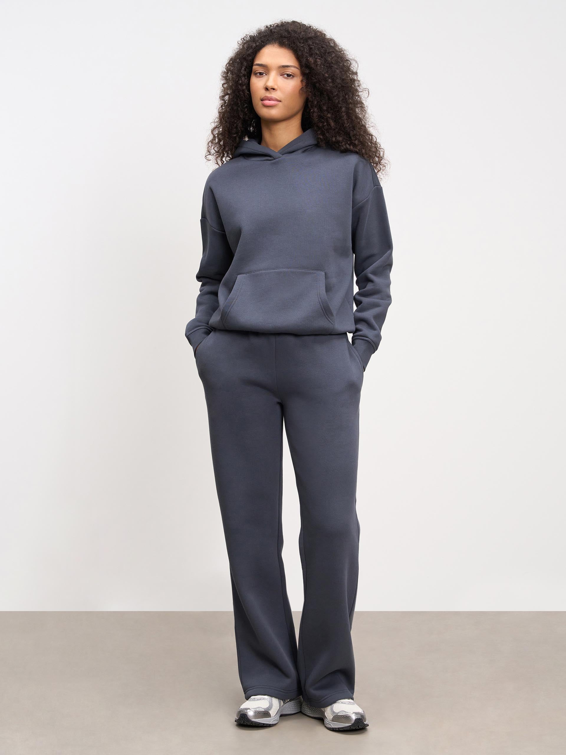 Womens Neoprene Straight Leg Jogger in Slate Blue