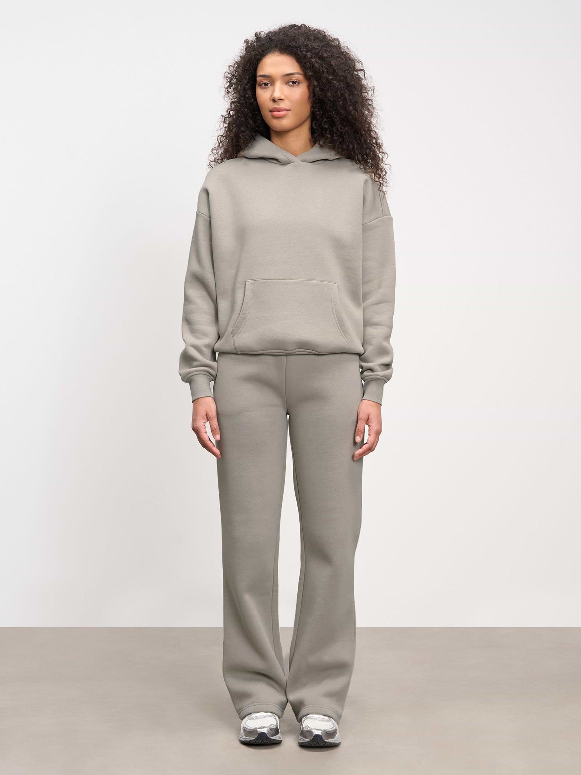 Womens Neoprene Hoodie in Dark Stone