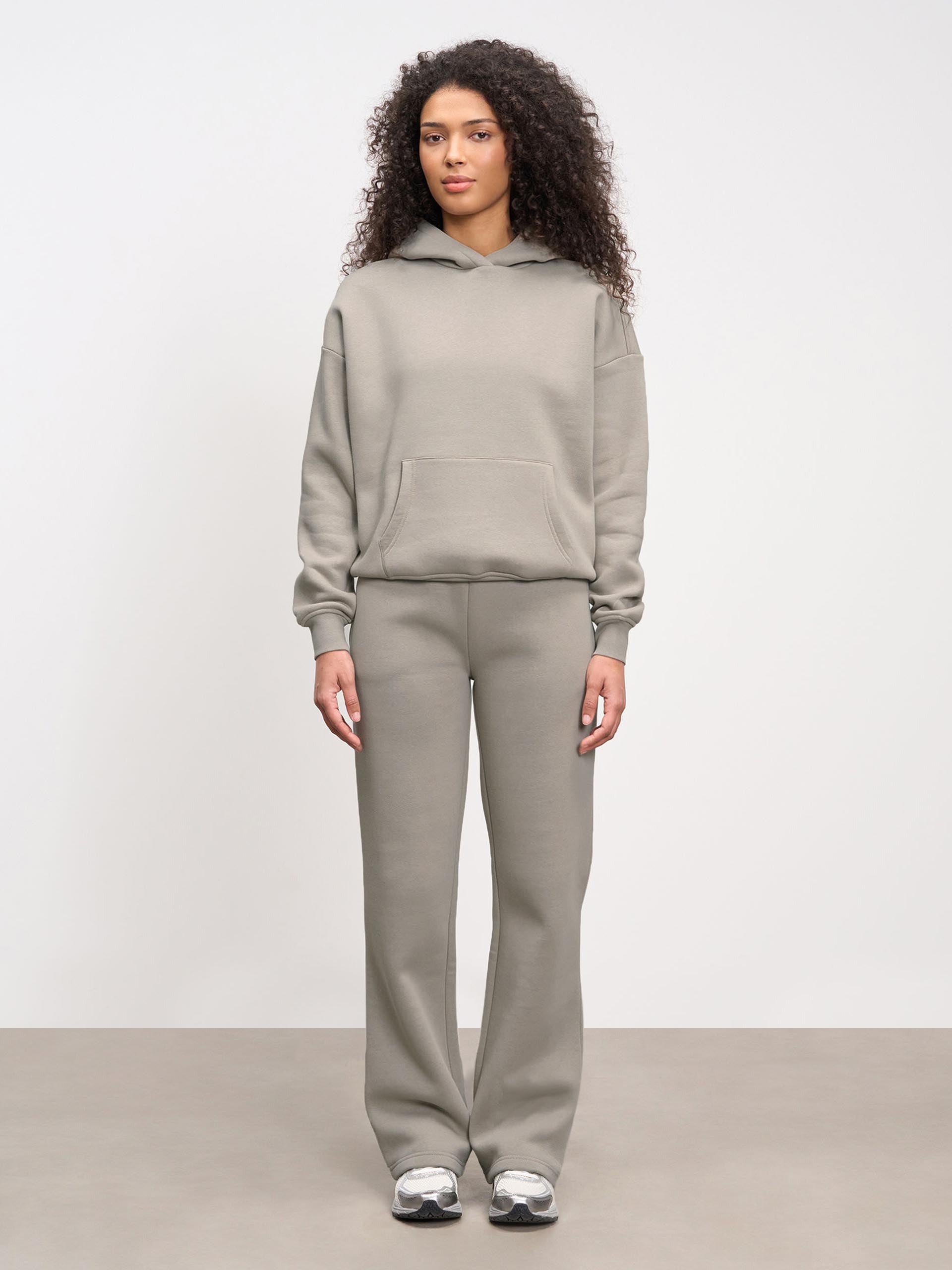 Womens Neoprene Hoodie in Dark Stone