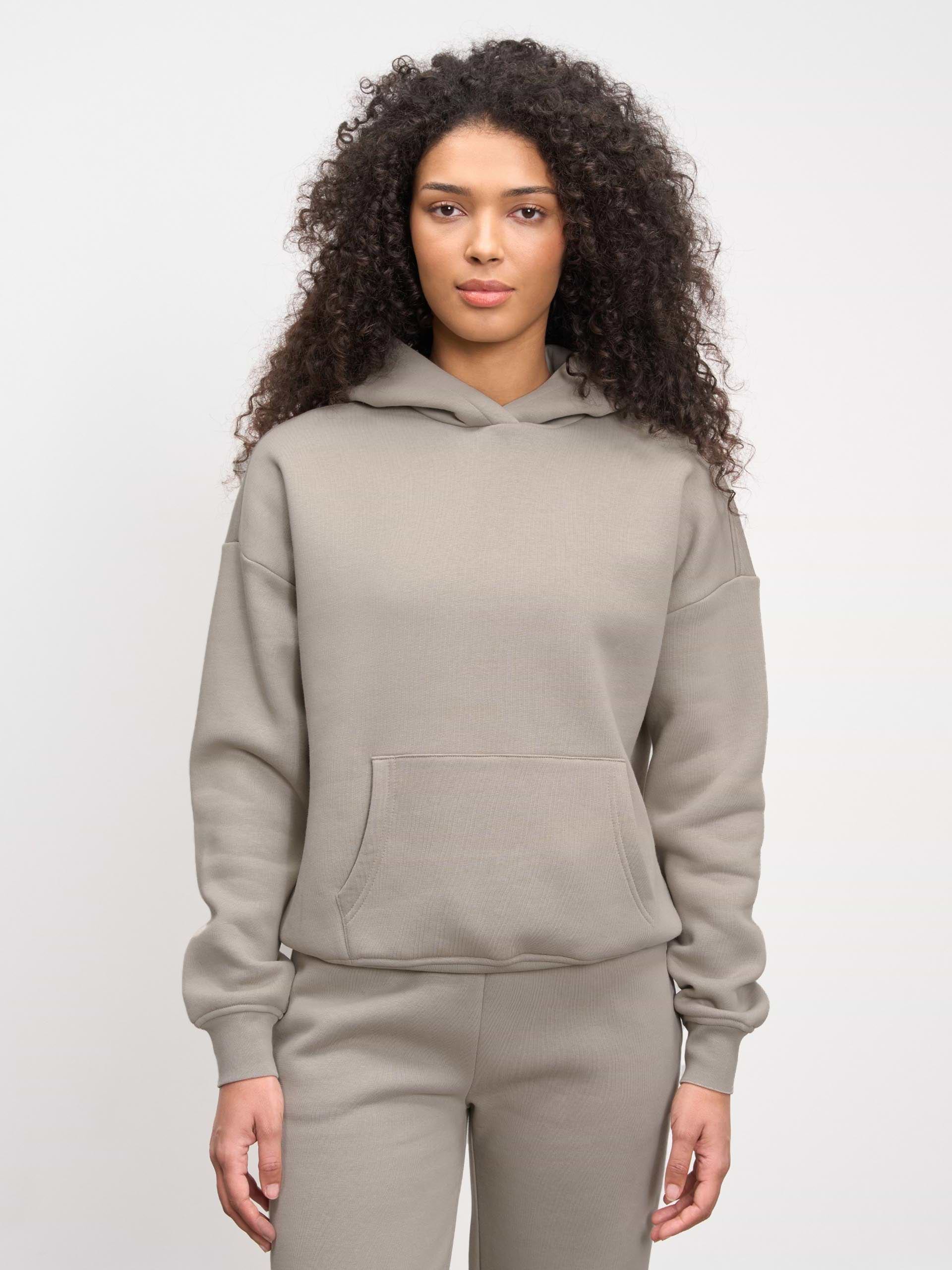 Womens Neoprene Hoodie in Dark Stone
