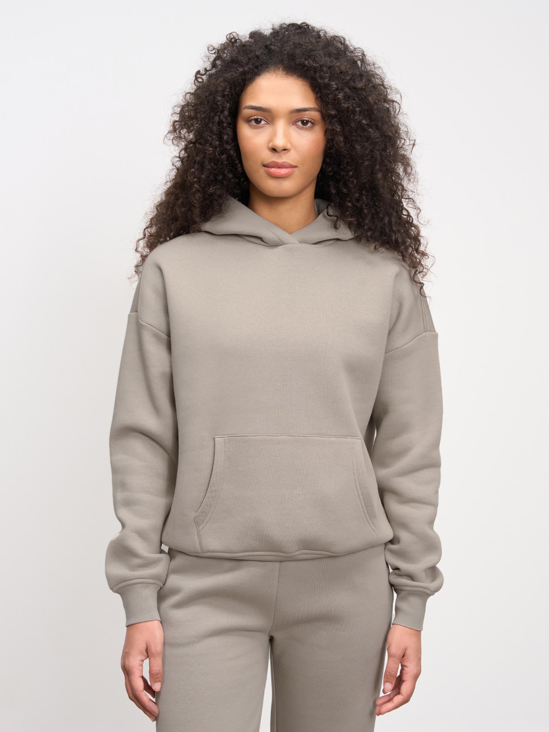 Womens Neoprene Hoodie in Dark Stone