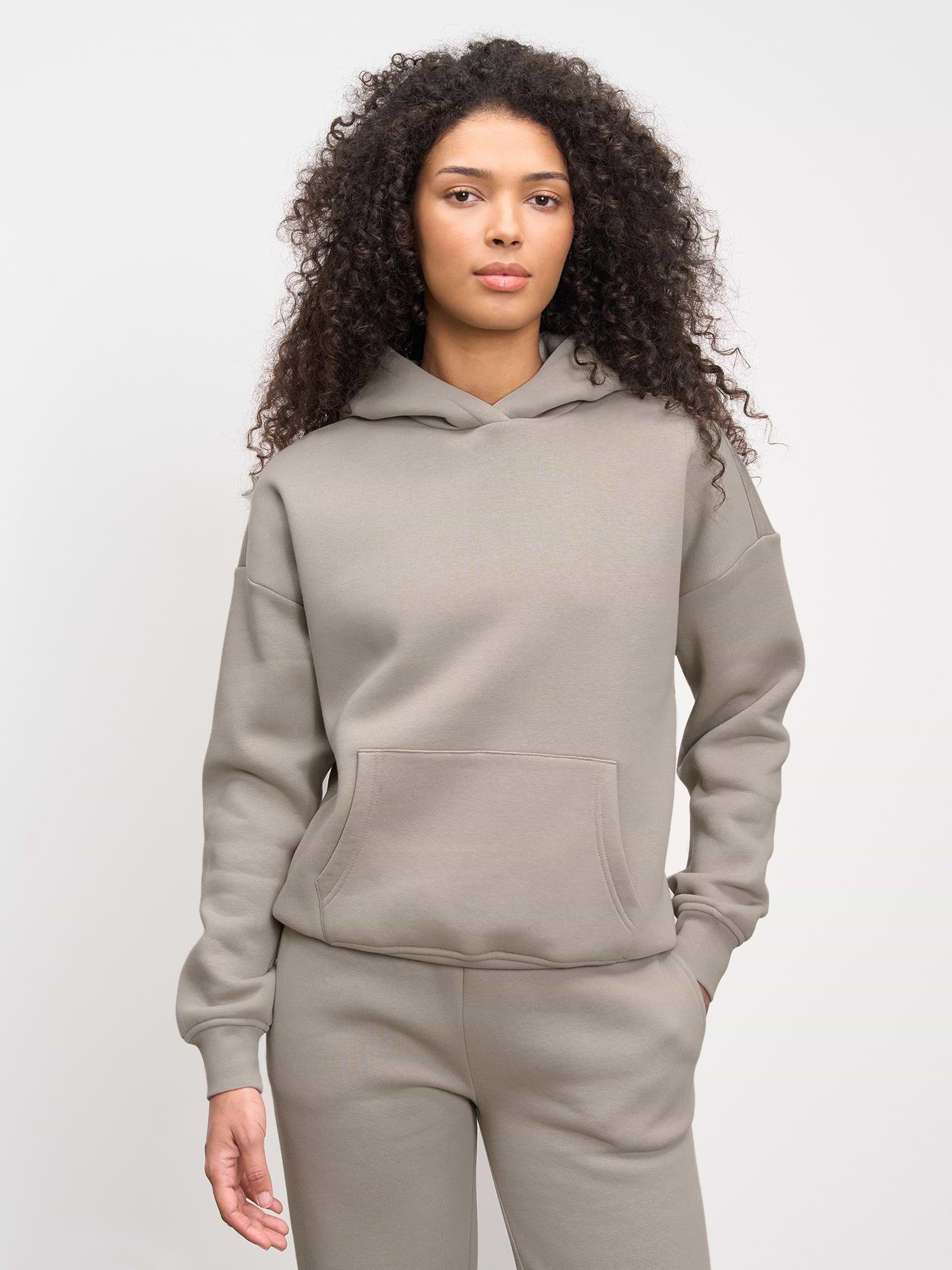 Womens Neoprene Hoodie in Dark Stone