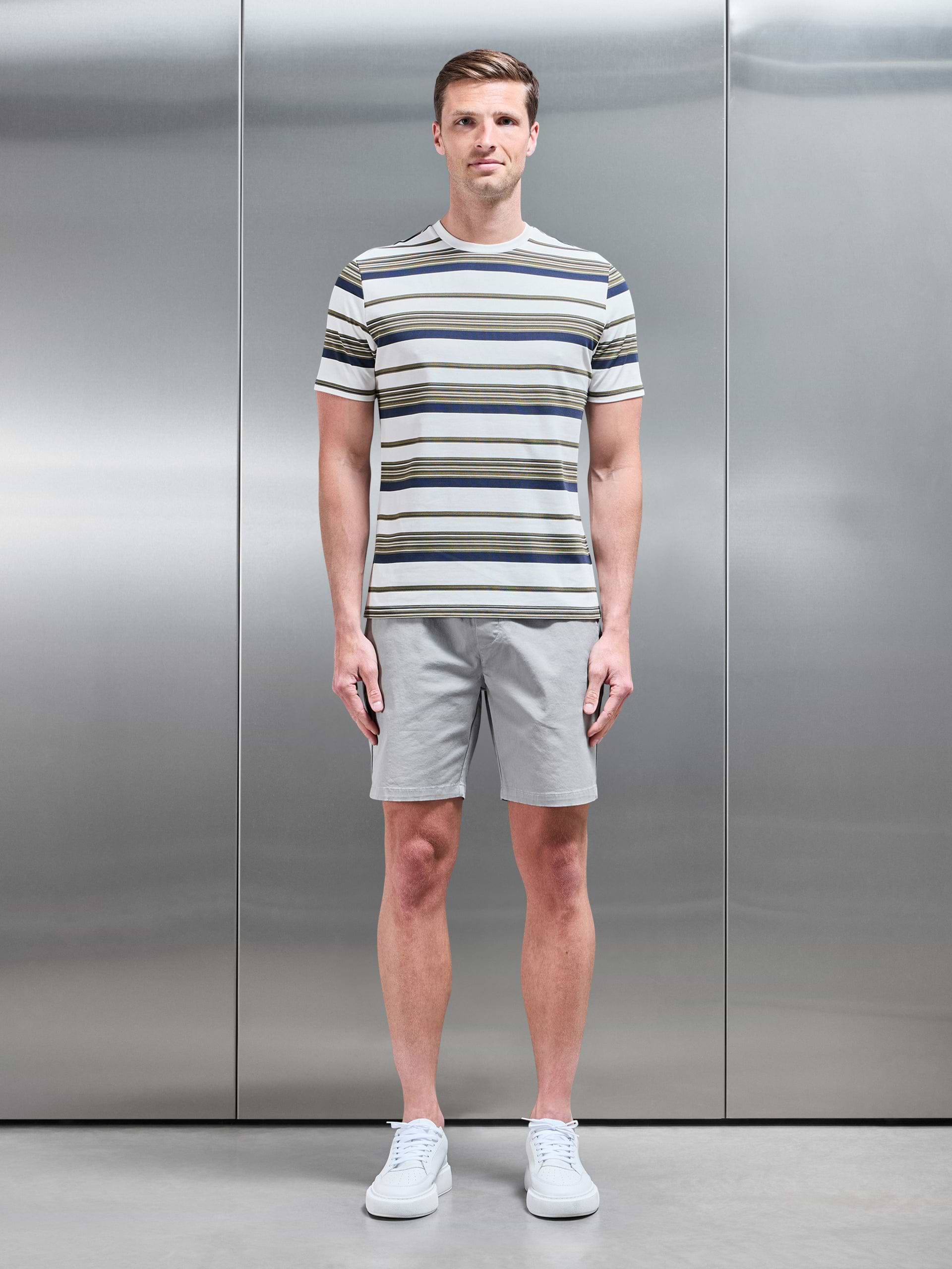 Nova Stripe T-Shirt in White Navy