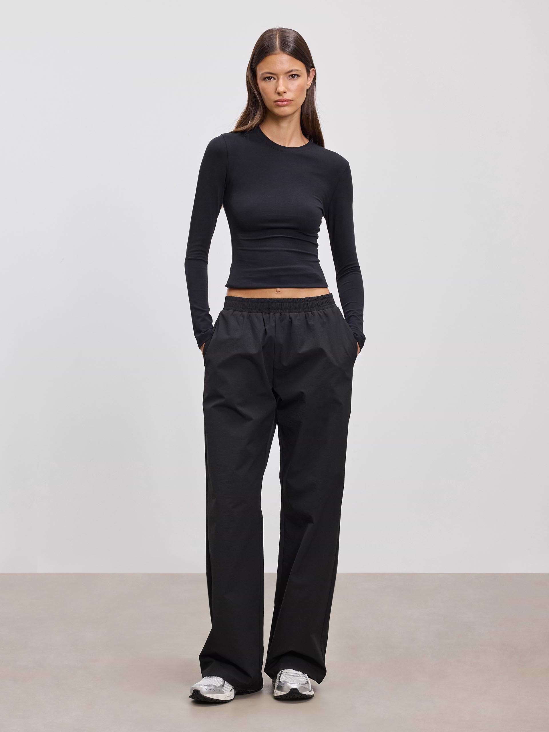 Womens Nylon Trouser in Black