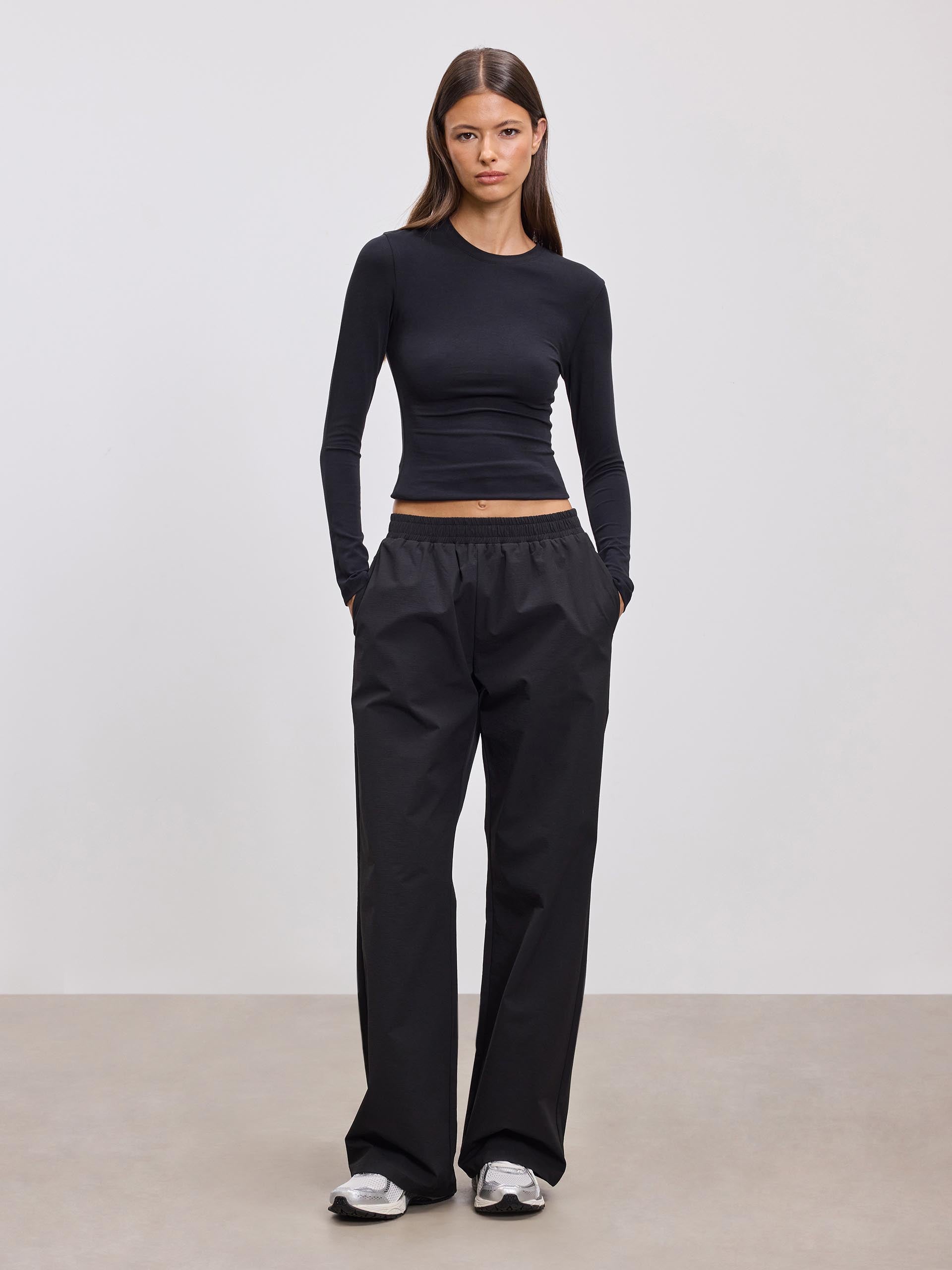 Womens Nylon Trouser in Black