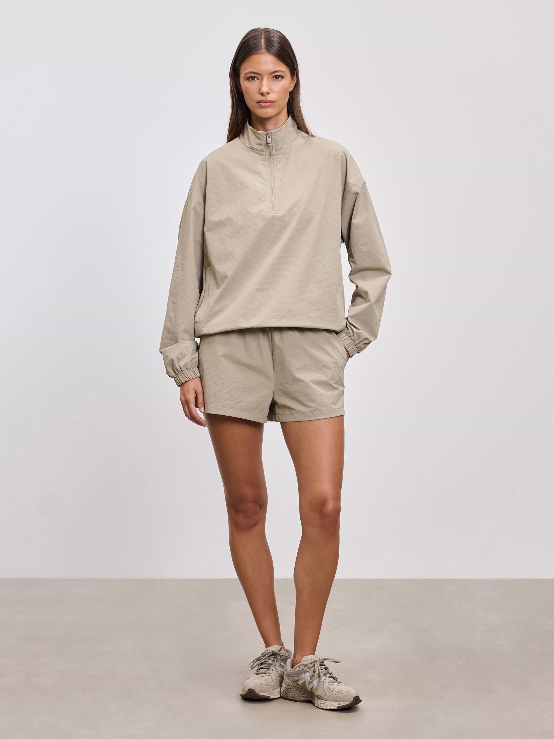 Womens Nylon Short in Stone