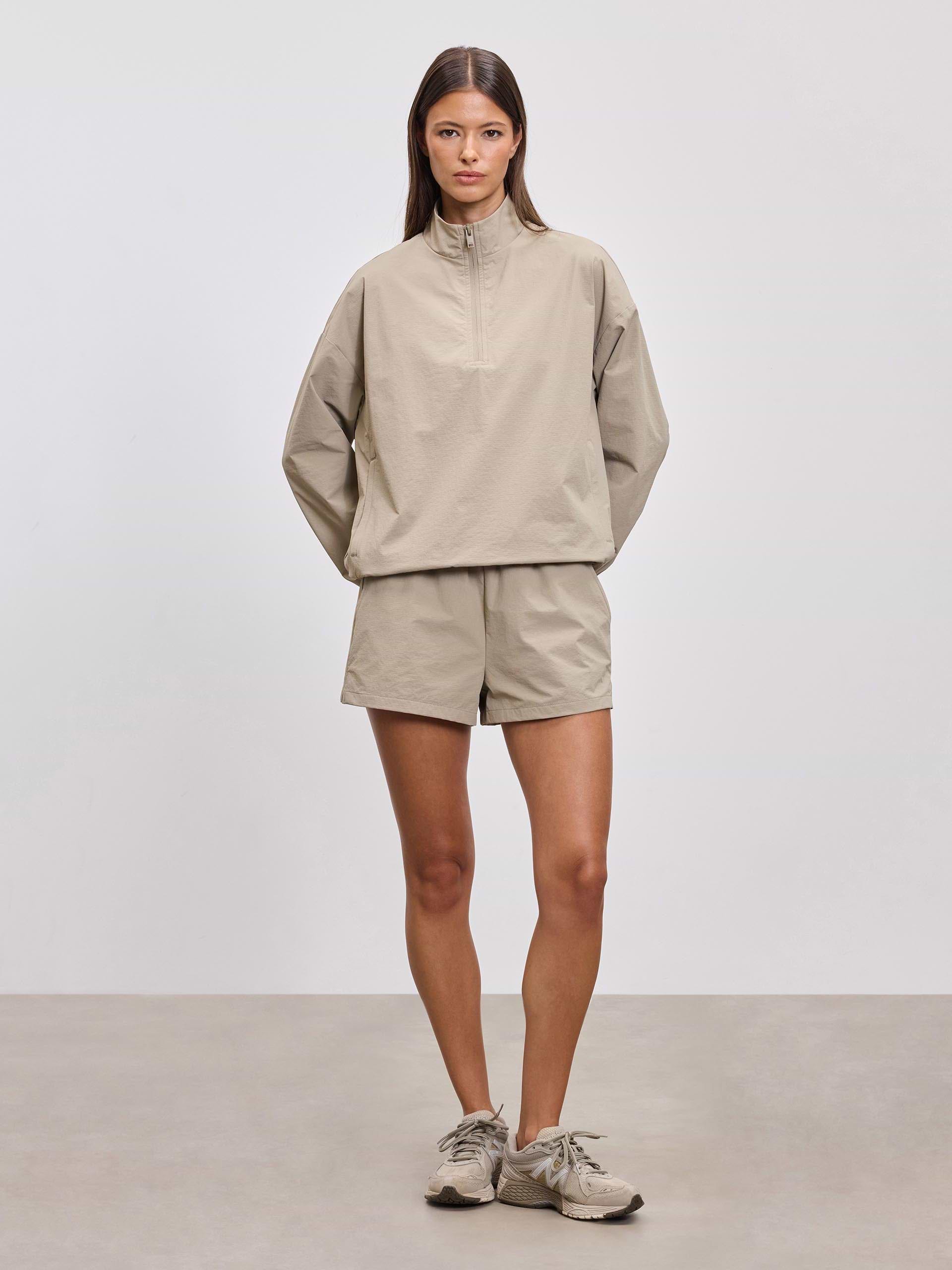 Womens Nylon Short in Stone