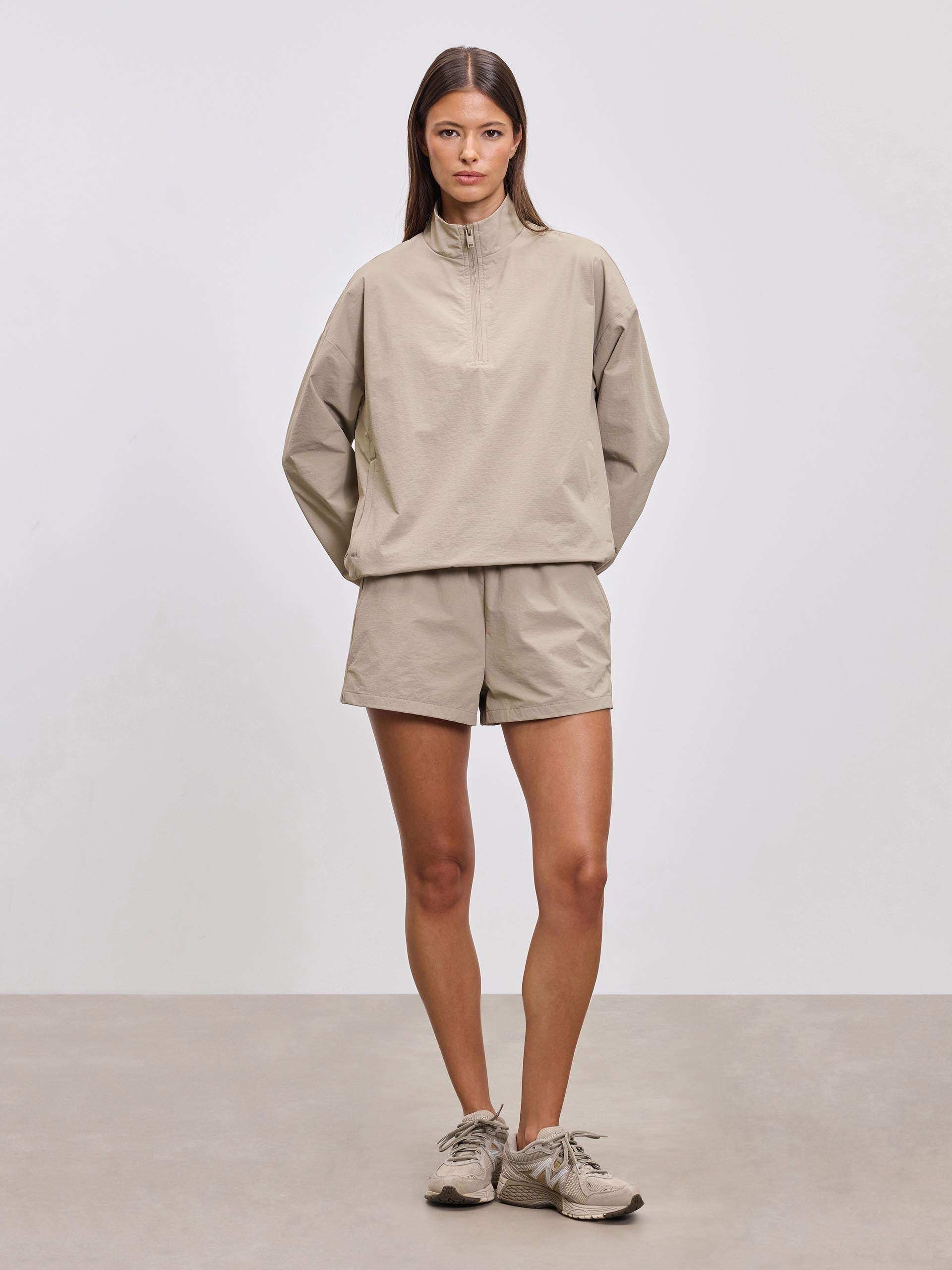 Womens Nylon Short in Stone