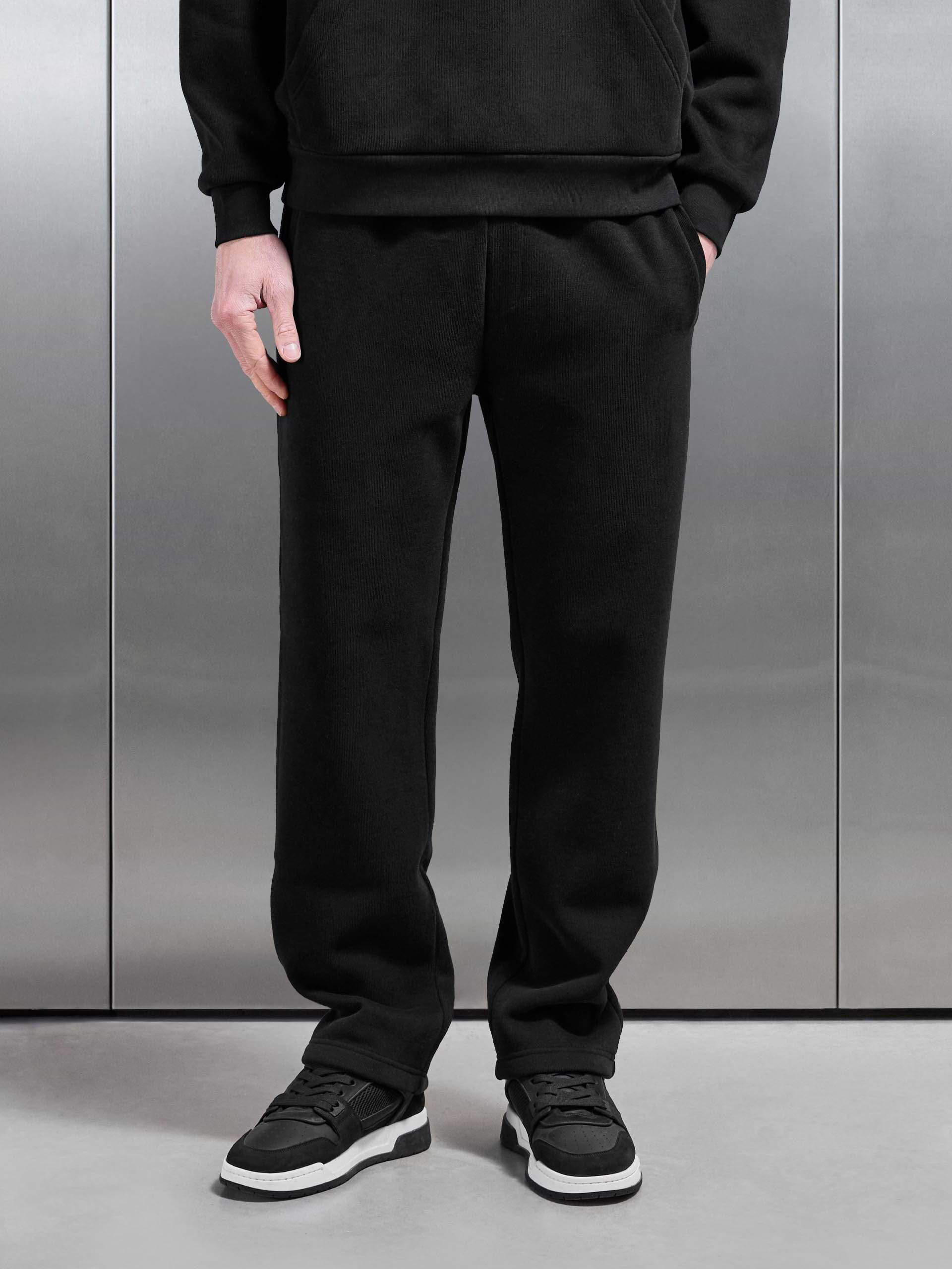 Oversized Open Hem Jogger in Black