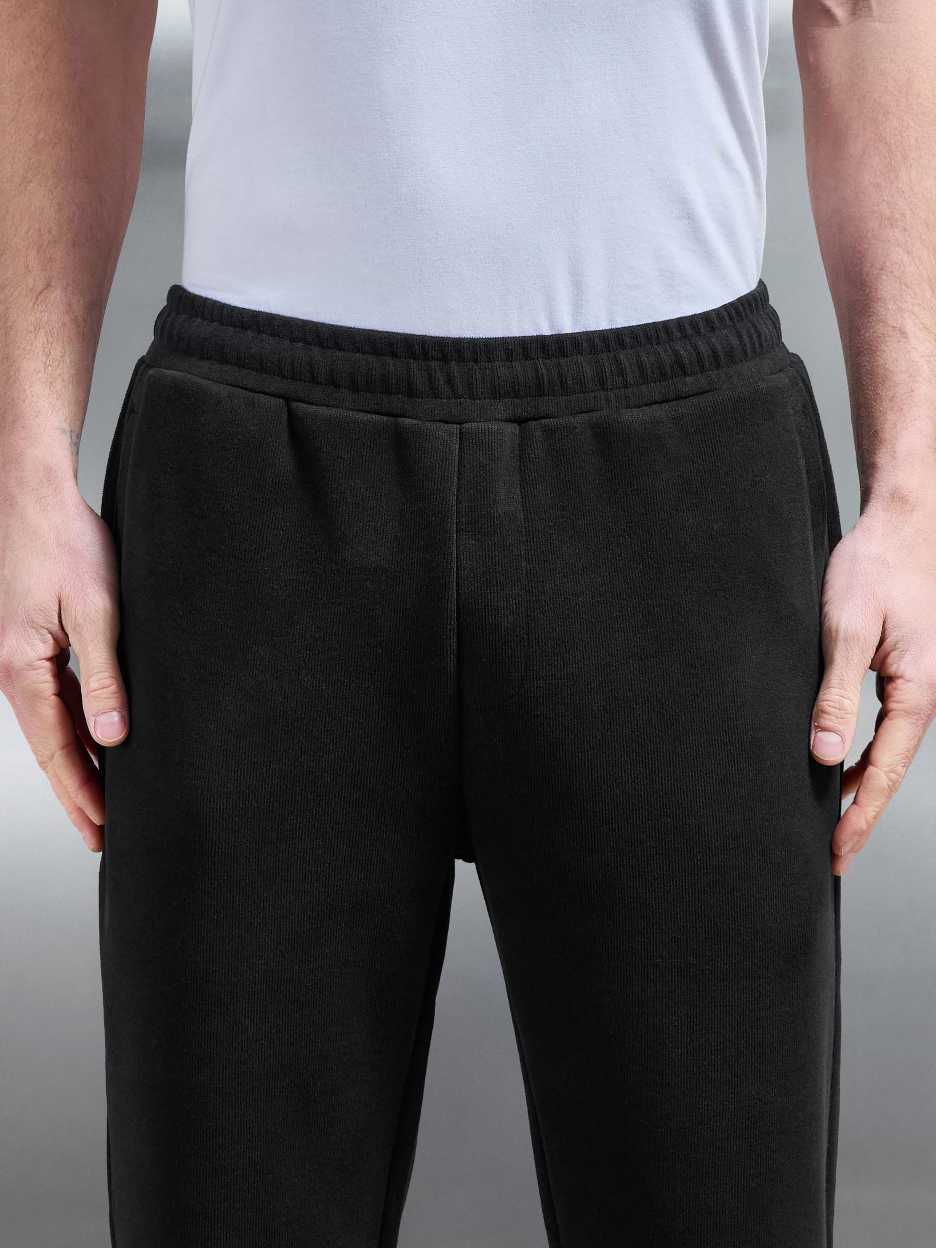 Oversized Open Hem Jogger in Black