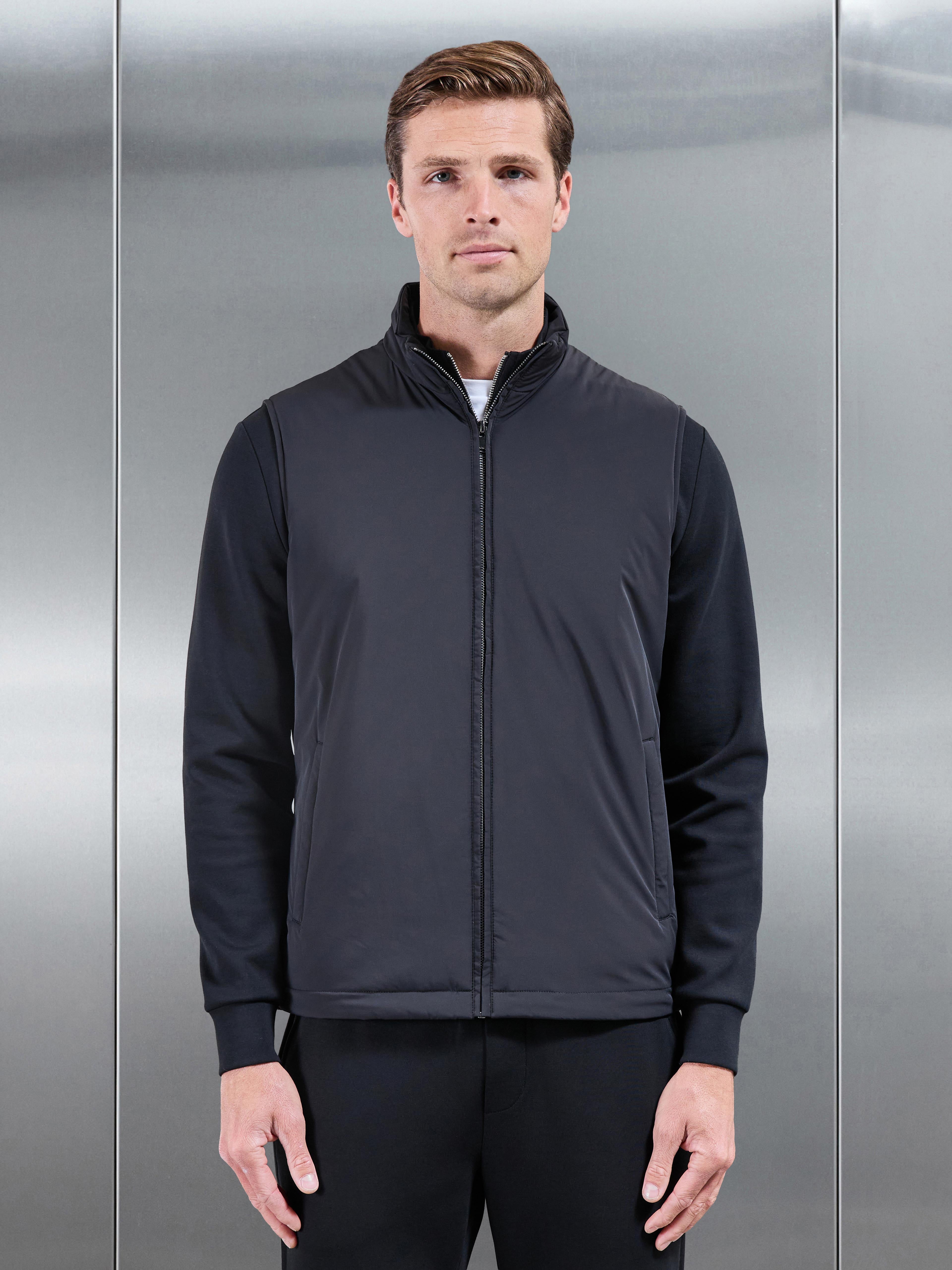 Padded Shell Gilet in Black