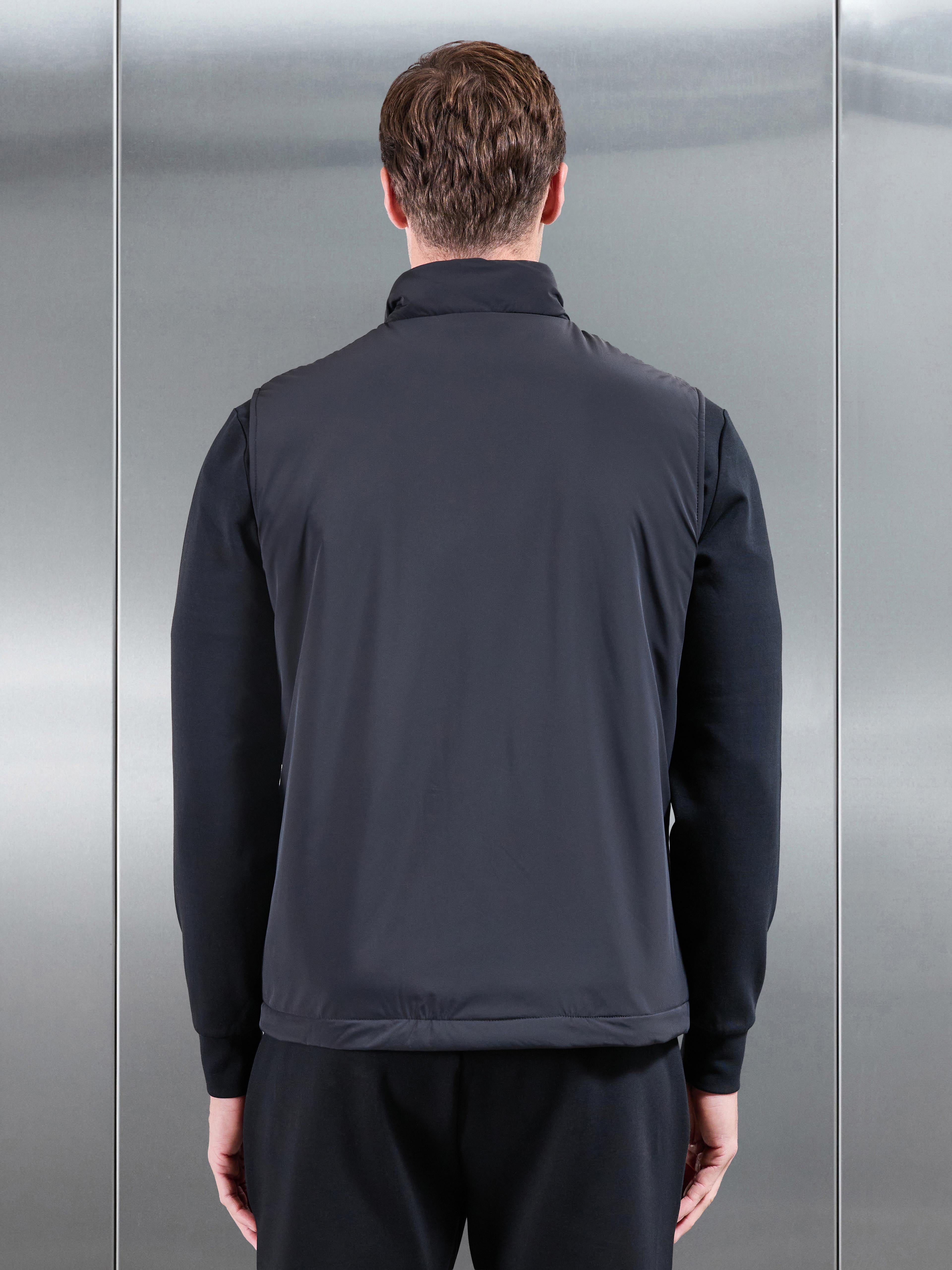 Padded Shell Gilet in Black