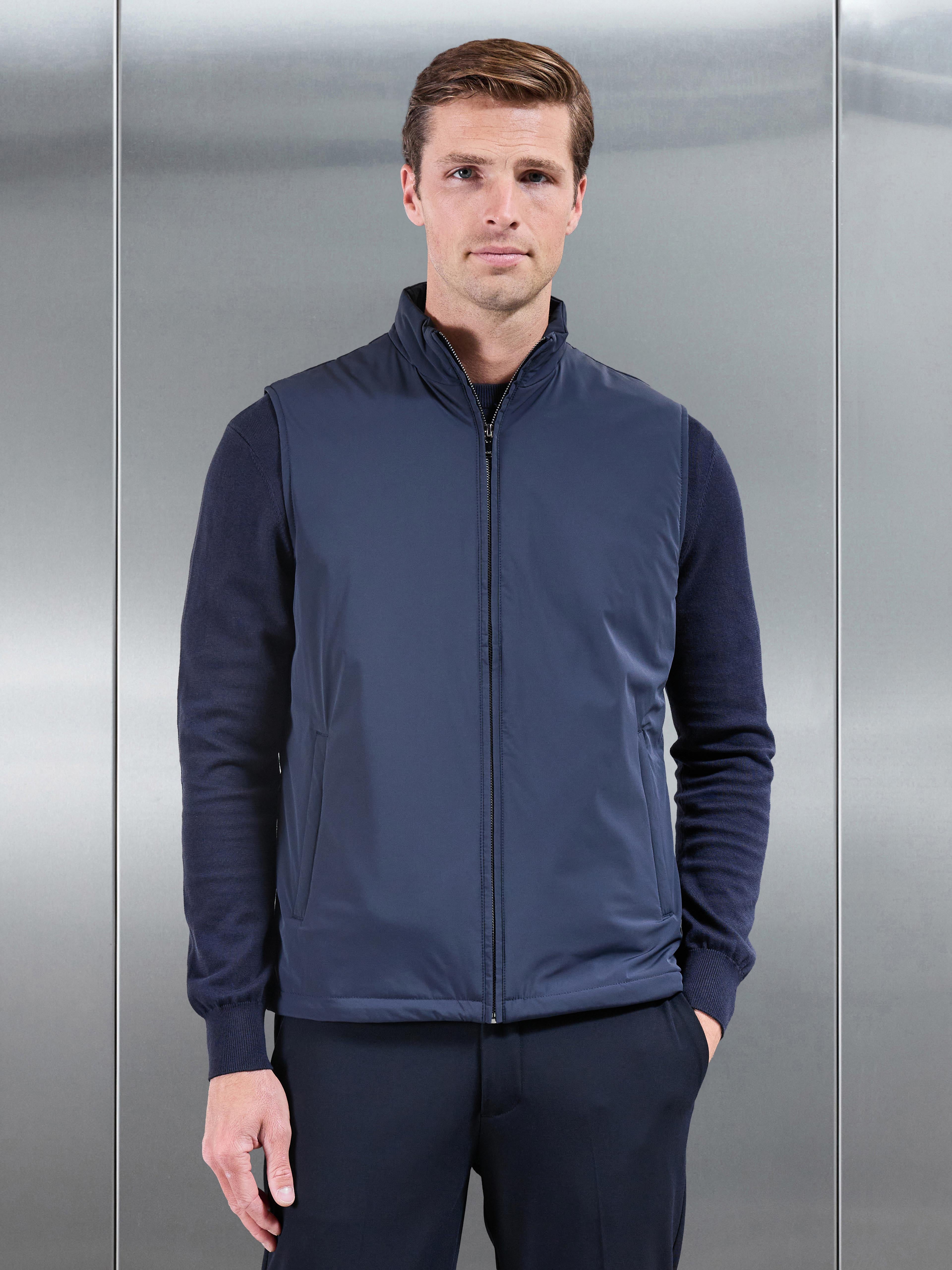 Padded Shell Gilet in Navy