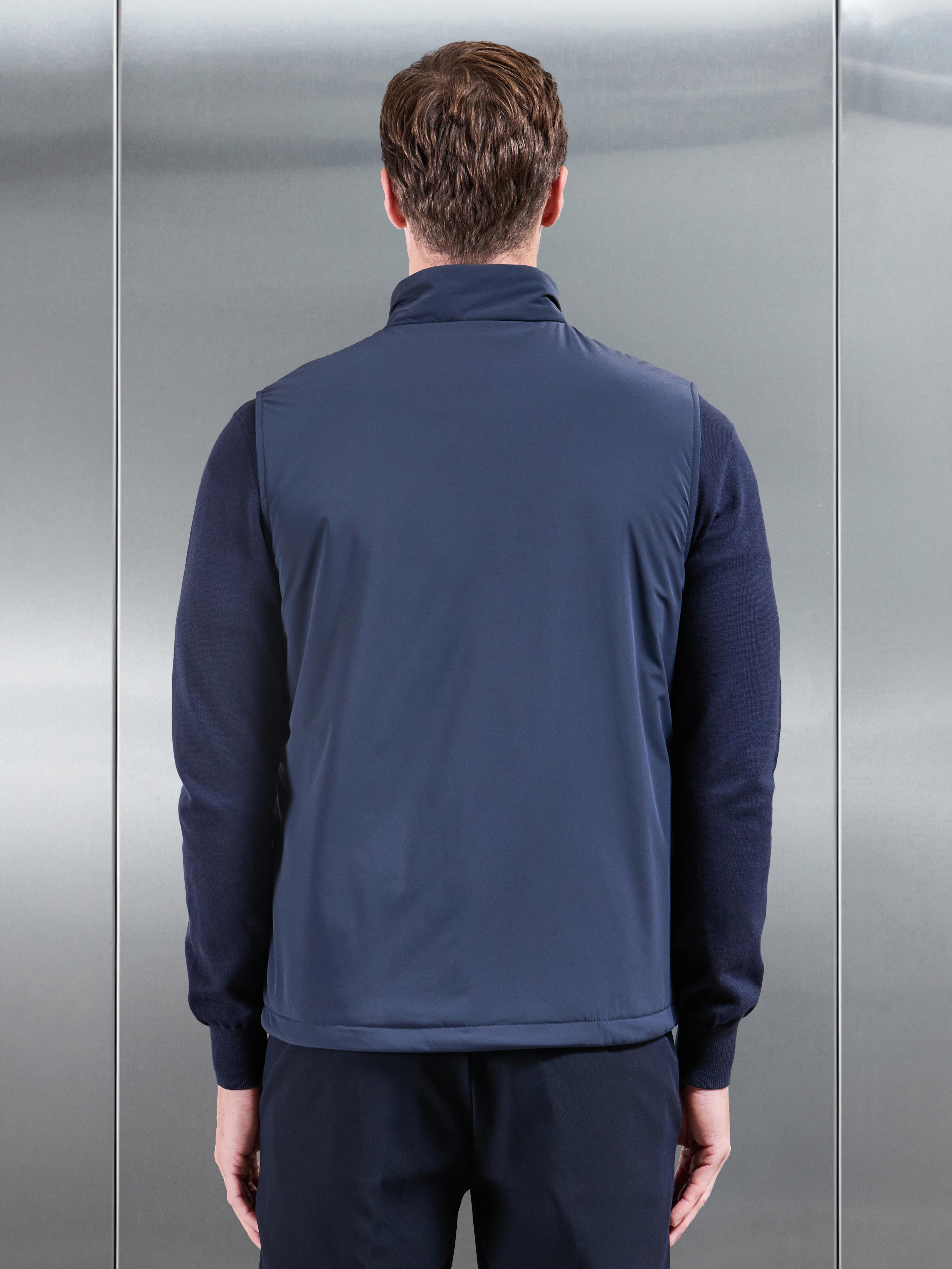 Padded Shell Gilet in Navy