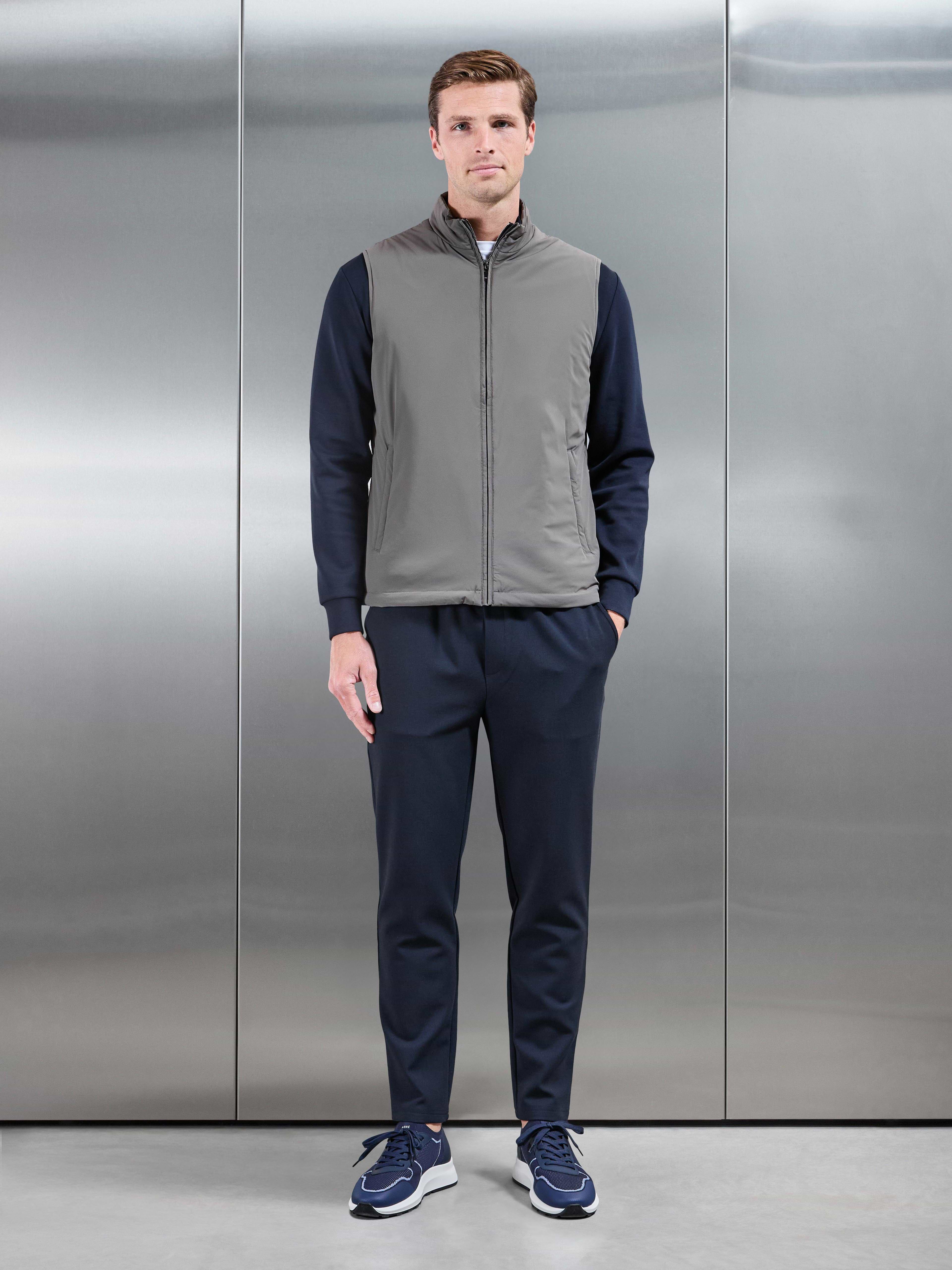 Padded Shell Gilet in Olive
